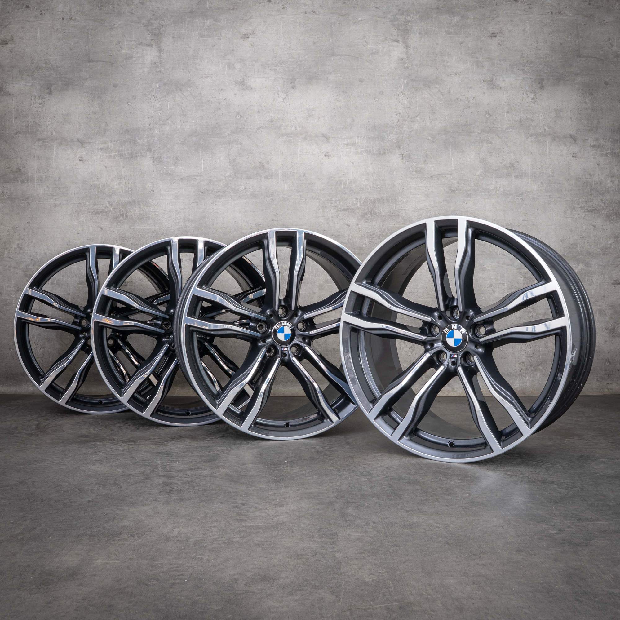 OEM BMW X5M X6M Rims 21 inch F85 F86 Styling 612 M 2284652 2284653 orbit grey polisched