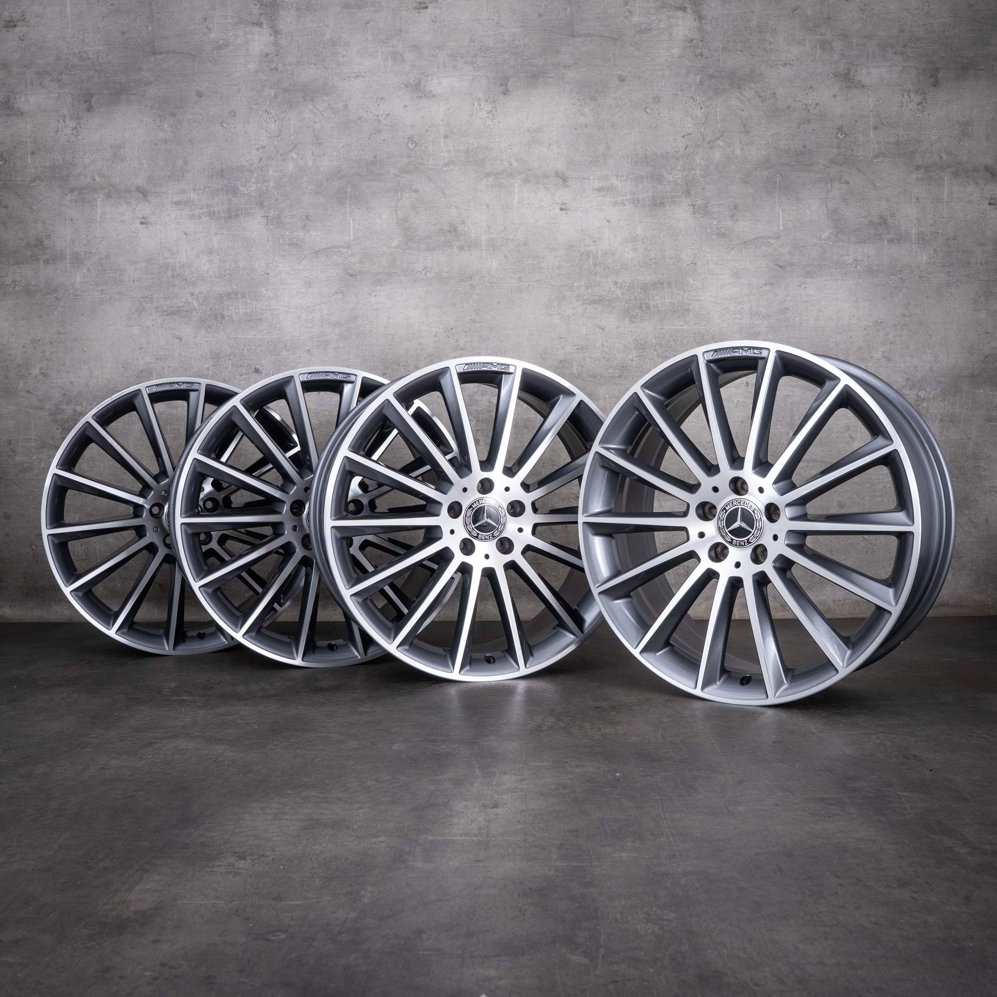 OEM Mercedes-Benz E-Class AMG 20-inch rims W213 S213 C238 A238 A2134012200 A2134012300 Himalaya Gray, diamond cut