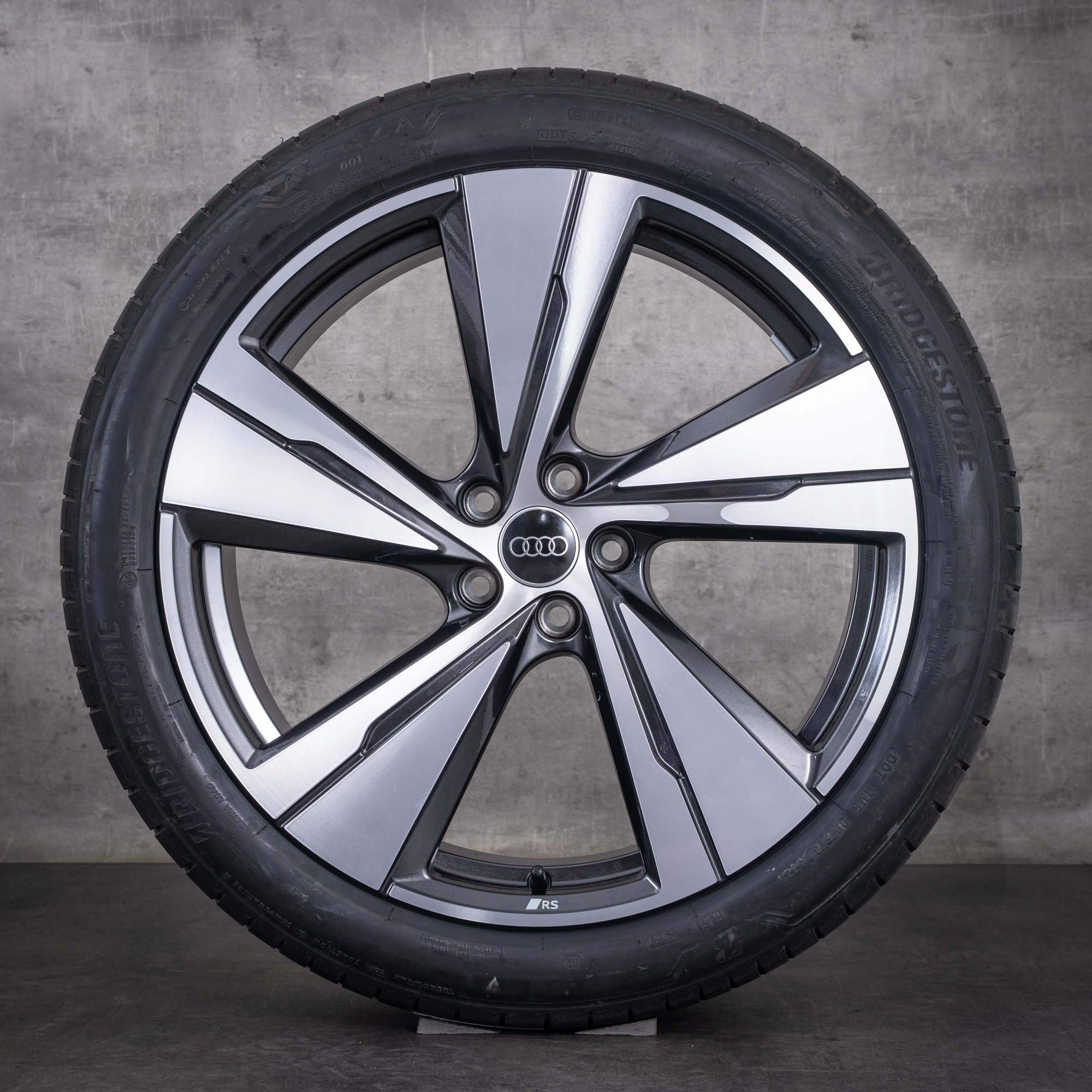 Original Audi Q5 SQ5 Felgen 21 Zoll FY GU Sommerräder 8MA601025N granit front glanzgedreht