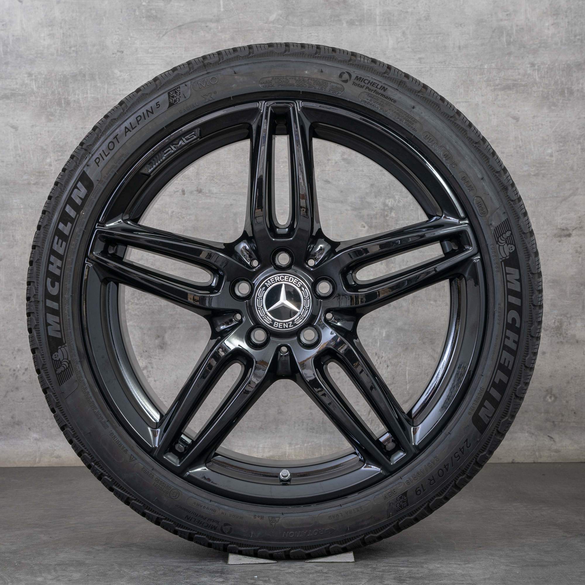 Alkuperäiset Mercedes Benz E-sarjan E43 E53 AMG talvirenkaat 19 tuuman W213 S213 C238 A238 vanteet A2134013800 A2134012000 musta kiiltävä