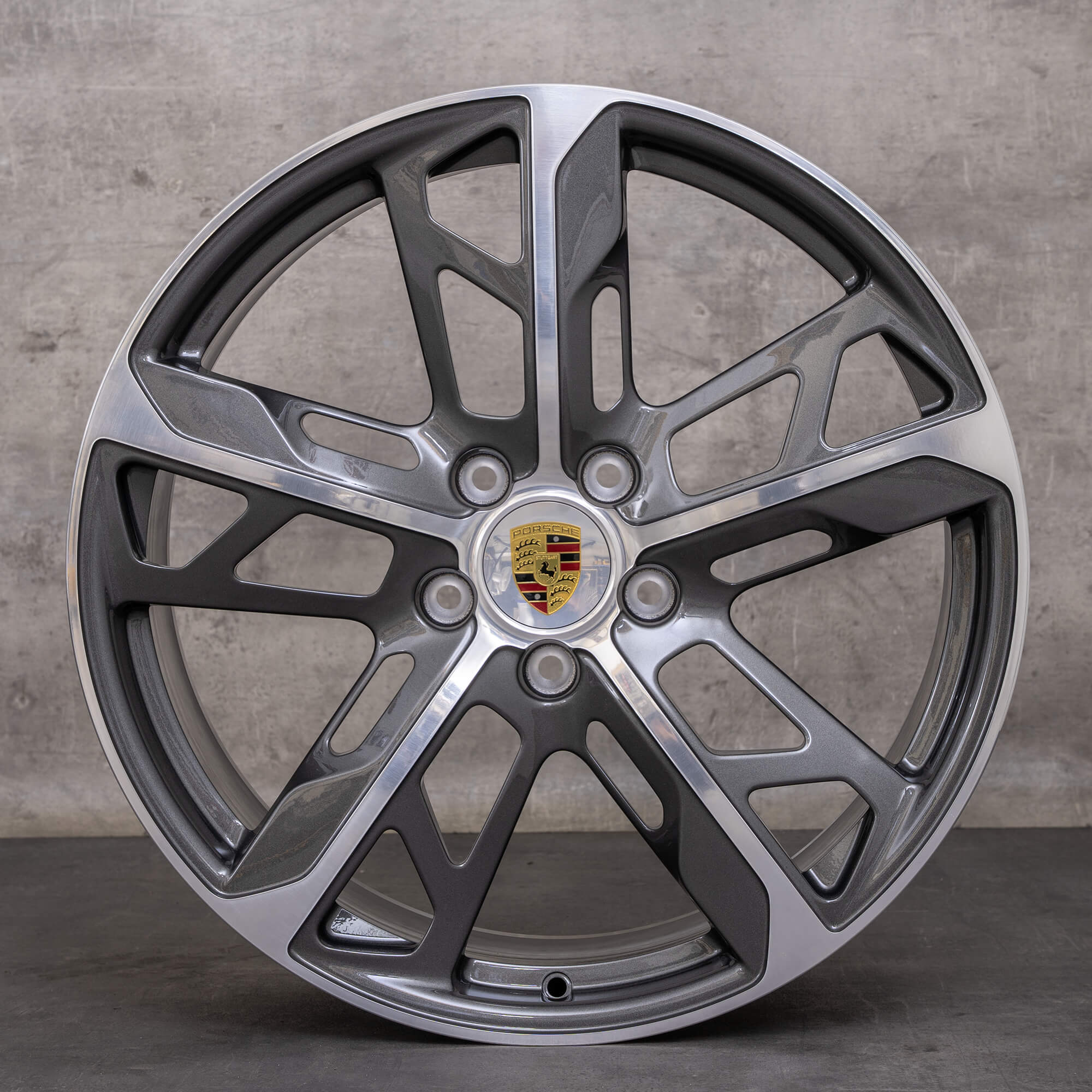 Ekte Porsche Taycan felger 21 tommer 9J1 Turbo & S 4S Cross Turismo GTS 9J1601025AL 9J1601025AM titanglans snudd NY