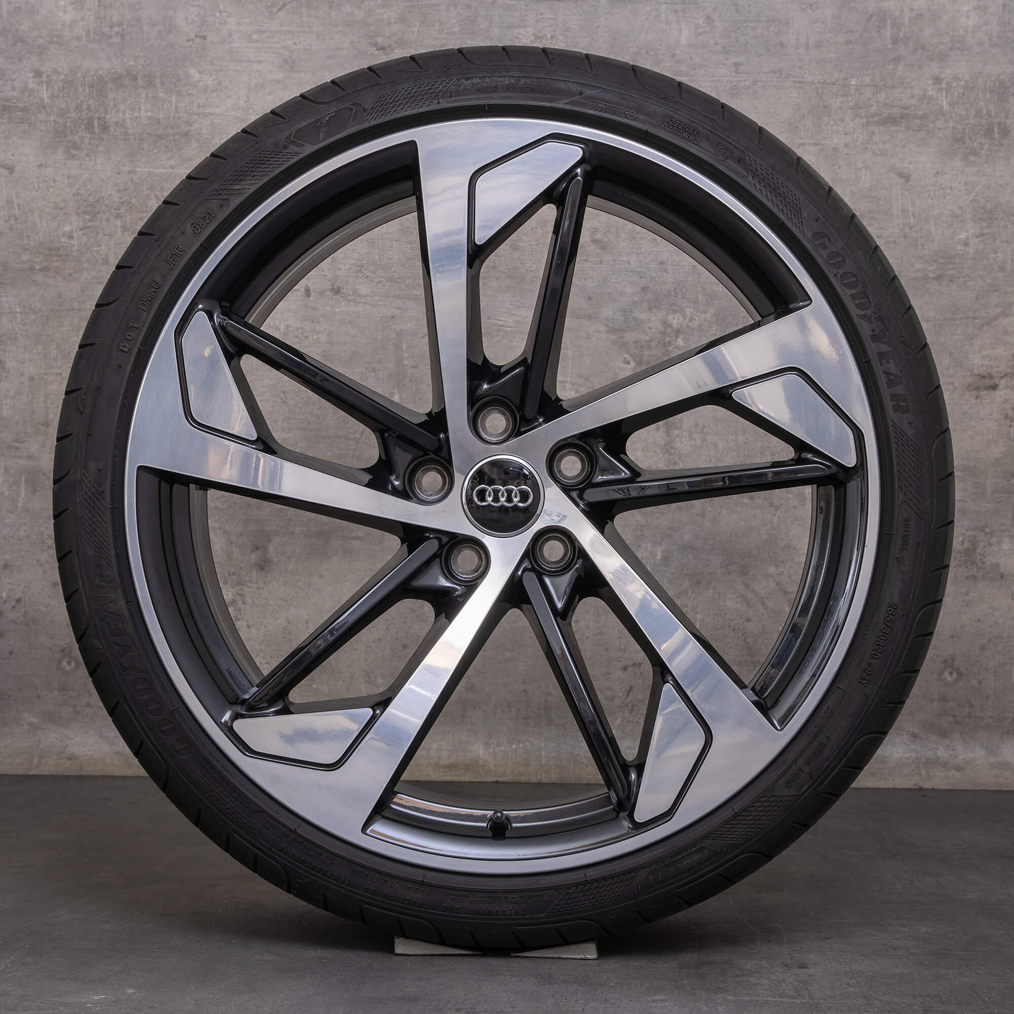 Originale Audi RS4 RS5 fælge 20 tommer 8W B8 B9 sommerhjul 8W0601025CL sort blank drejet