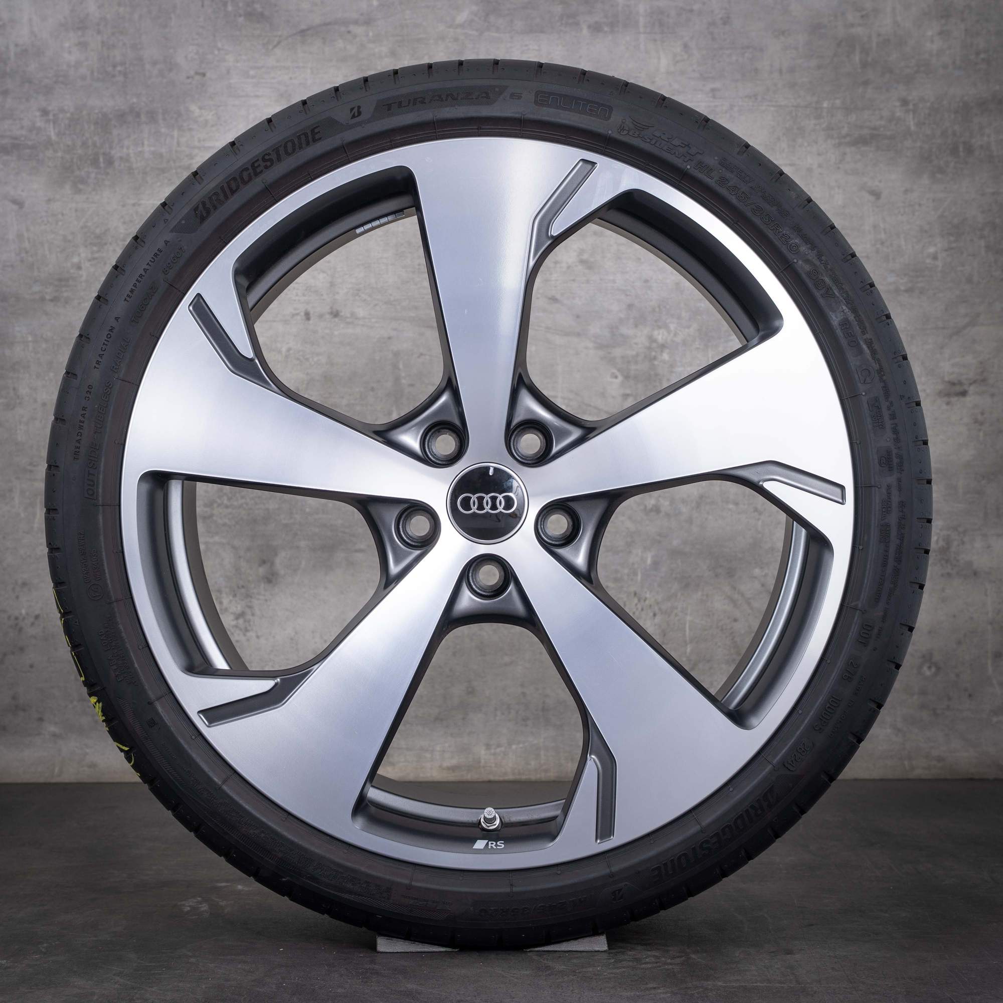 Original Audi A5 S5 Felgen 20 Zoll B10 Sommerräder Falx 8B3601025M titan matt glanzgedreht