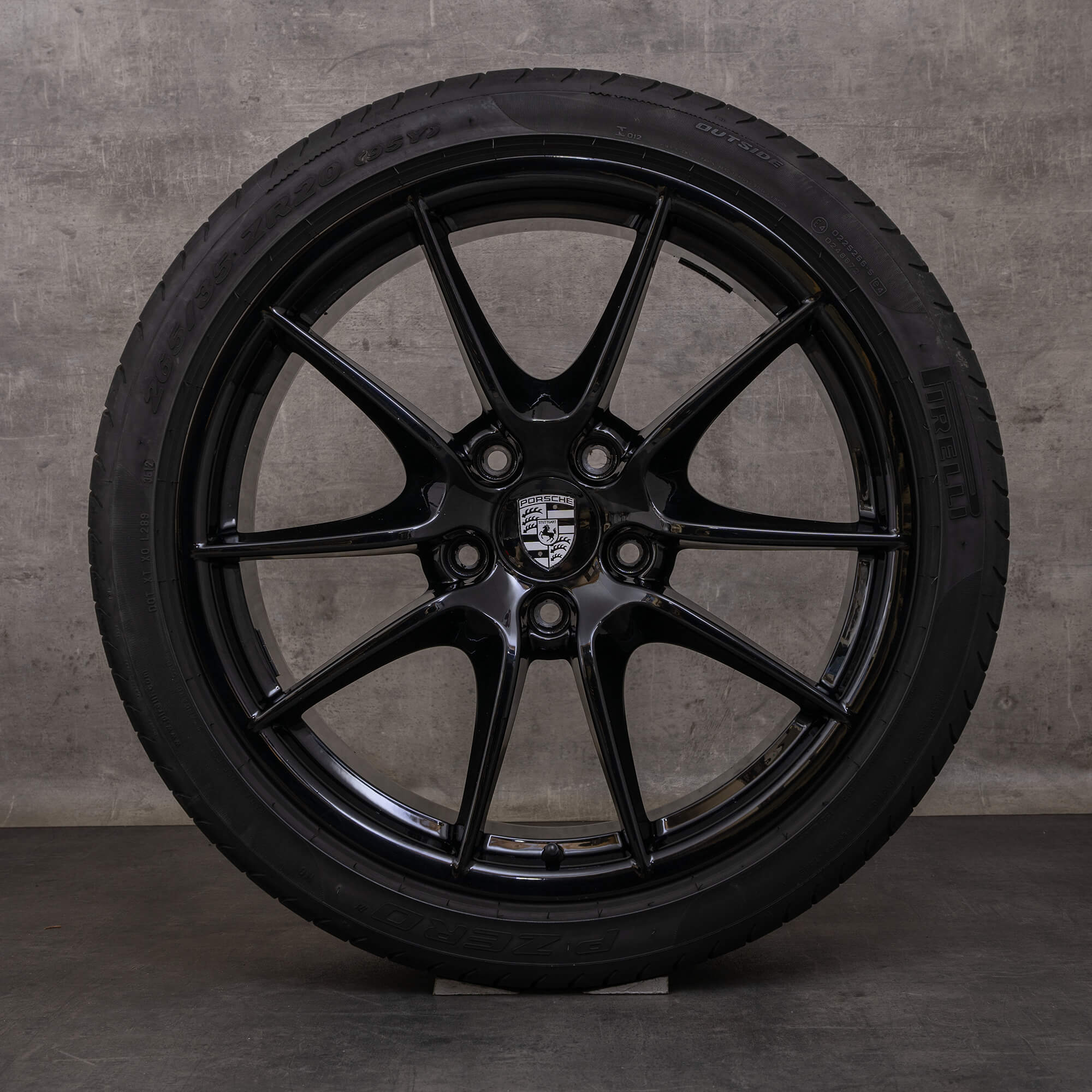 Original Porsche Boxster Cayman Felgen 20 Zoll 981 Sommerräder 98136216012 98136216312 schwarz glanz