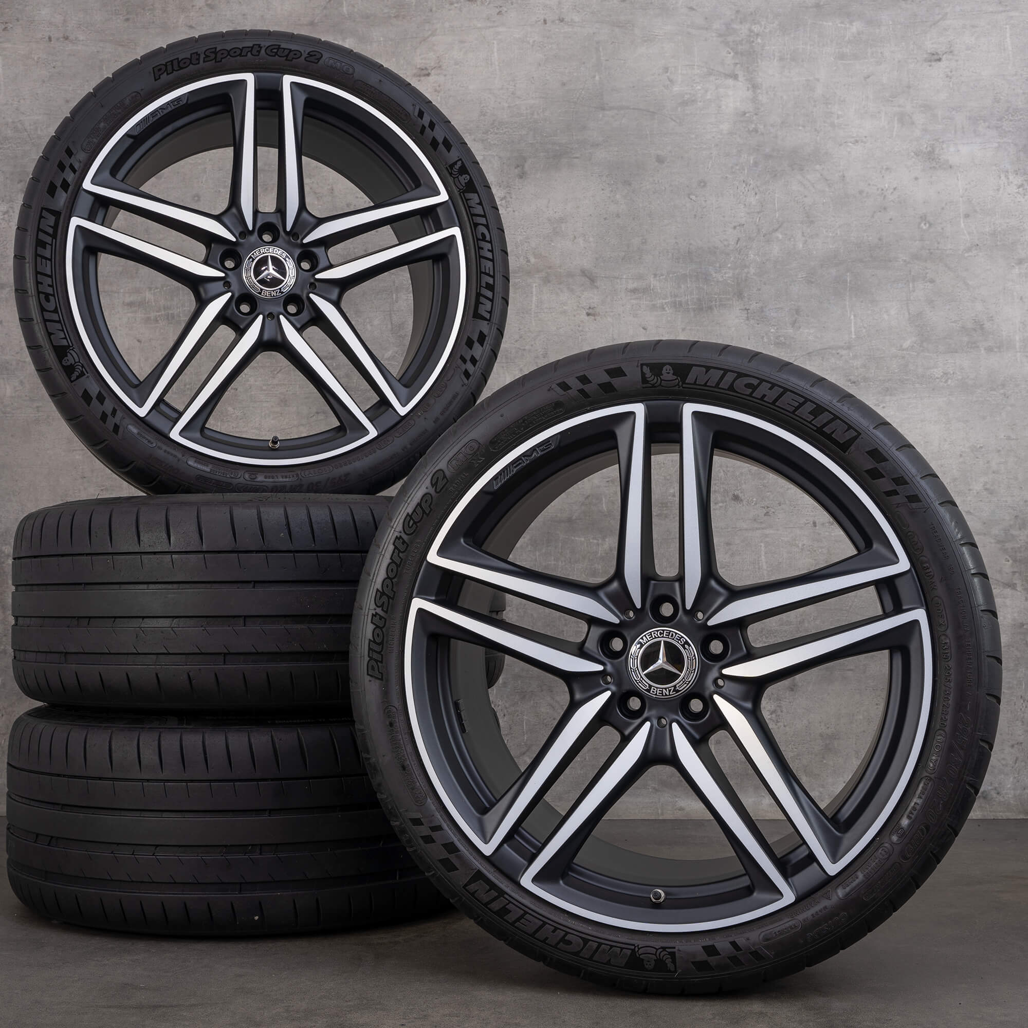 Originale Mercedes Benz E-Klasse E63 & S AMG fælge 20 tommer W213 S213 sommerdæk A2134012800 A2134012900 sort mat højglans finish