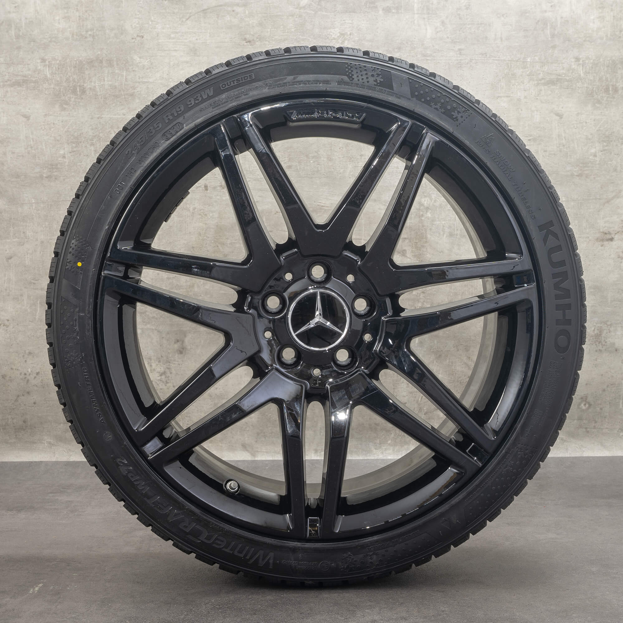 Alkuperäiset Mercedes Benz E-sarja AMG vanteet 19 tuuman W212 S212 kesäpyörät A2124014502 A2124014602 mustat kiiltävät