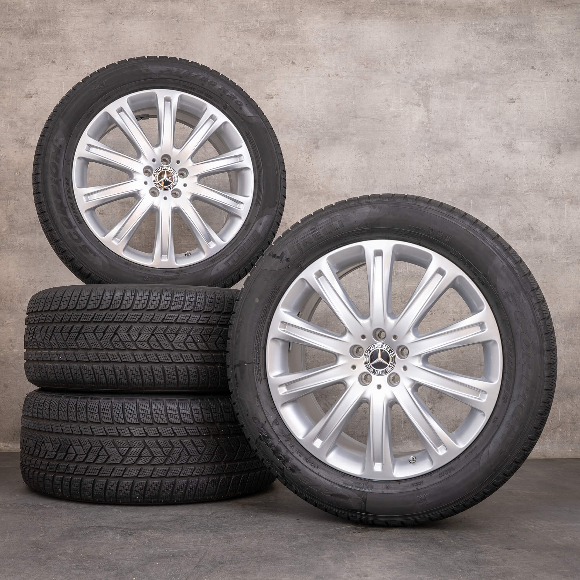 Oryginalne koła zimowe Mercedes Benz GLE & 63 AMG 20 cali Coupe C292 Felgi A2924010200 A2924010300 srebrne błyszczące