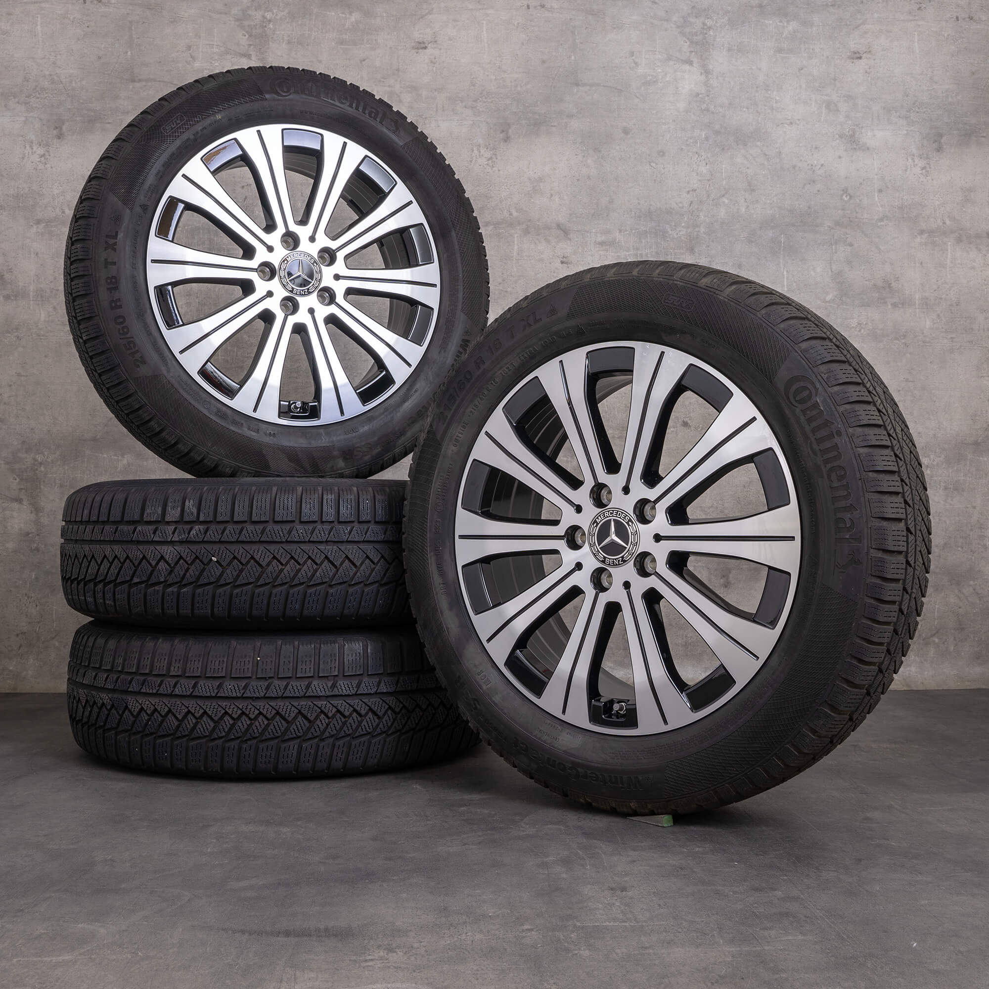 Genuine Mercedes Benz EQA EQB llantas de invierno 18 pulgadas H243 X243 A2434010000 negro brillante torneado
