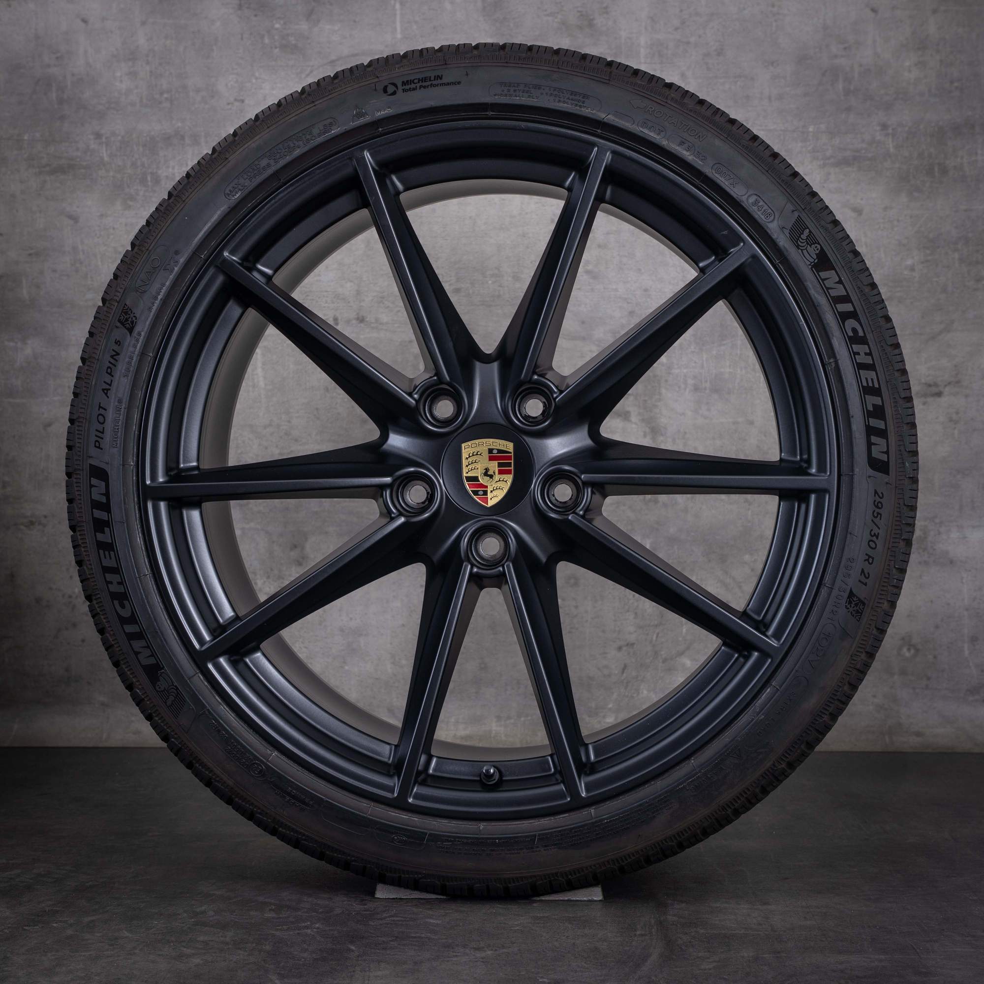 Porsche 992 I Winterräder 20 21 Zoll S 4S C2 C4 GTS Felgen 992601025C 992601025E Carrera S Rad schwarz matt - Rad 3 von 4