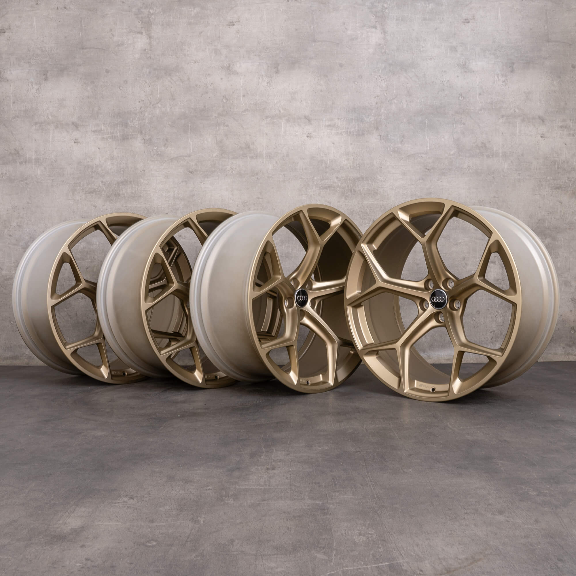Originele Audi RS6 RS7 velgen 22 inch 4K C8 4K0601025BM Performance honingraat design neodymium goud NIEUW