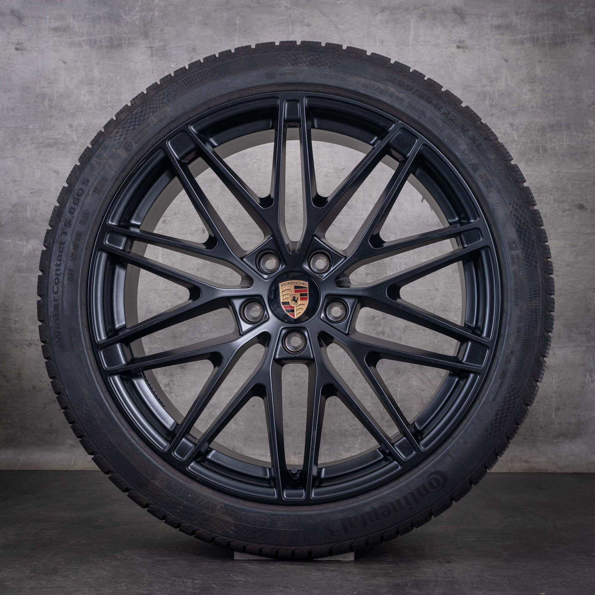 Original Porsche Macan Electric Winterräder 22 Zoll H2 Felgen 95C044600L schwarz matt