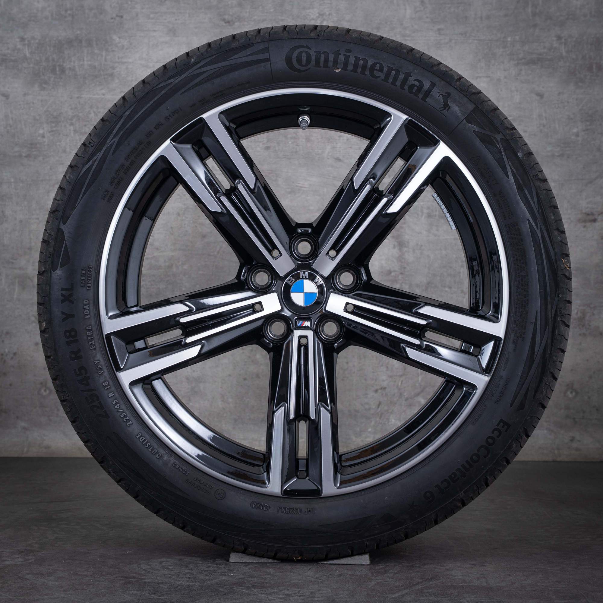 Alkuperäiset BMW 2-sarjan 3-sarjan 4-sarjan talvirenkaat 18 tuuman G42 G20 G21 G22 G23 vanteet styling 848 M 8746631 jet black kiillotettu
