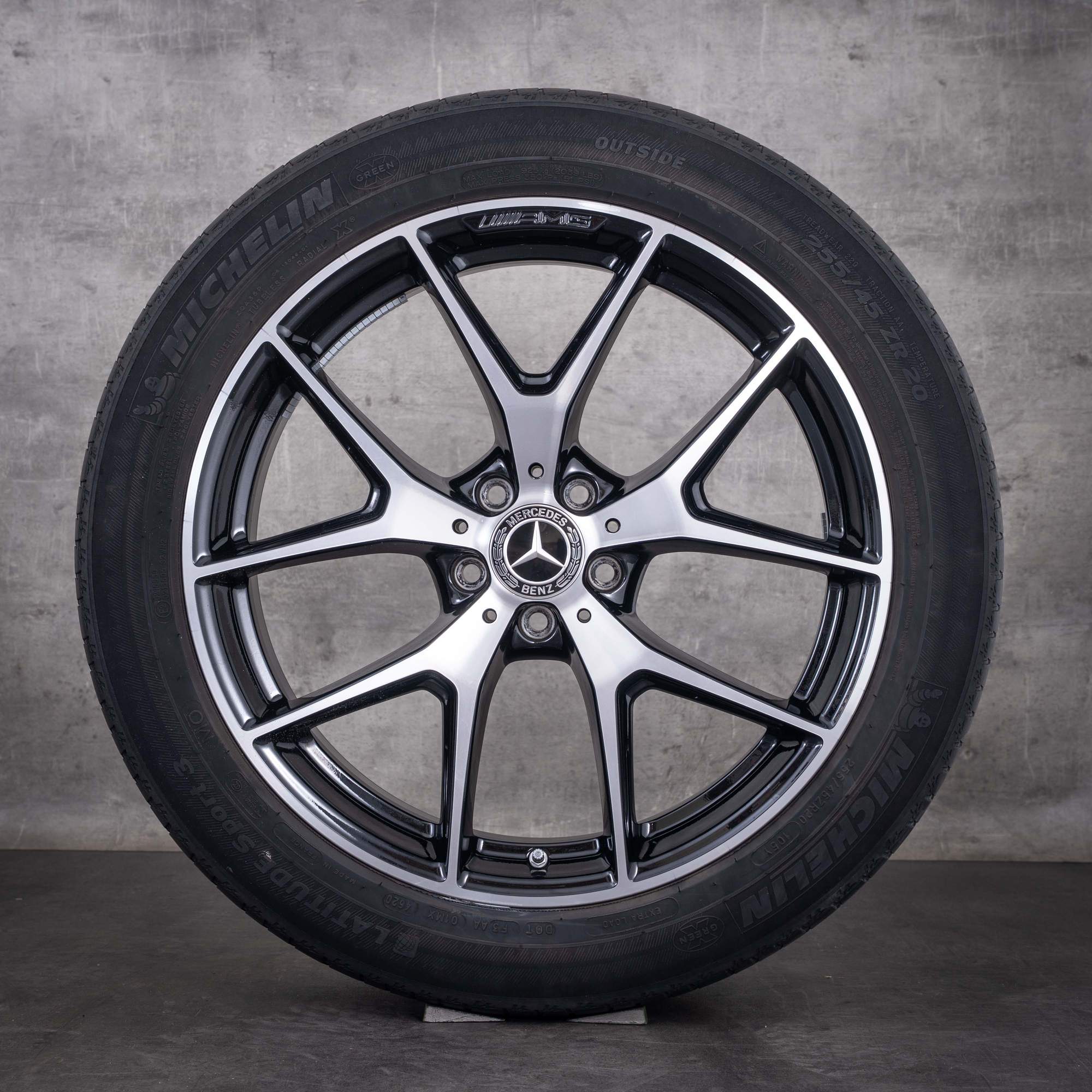 Jante originale Mercedes-Benz GLC și 43 AMG de 20 de inci X253 C253 Jante de vară Anvelope de vară coduri A2534015500 și A2534015600 negre diamantate