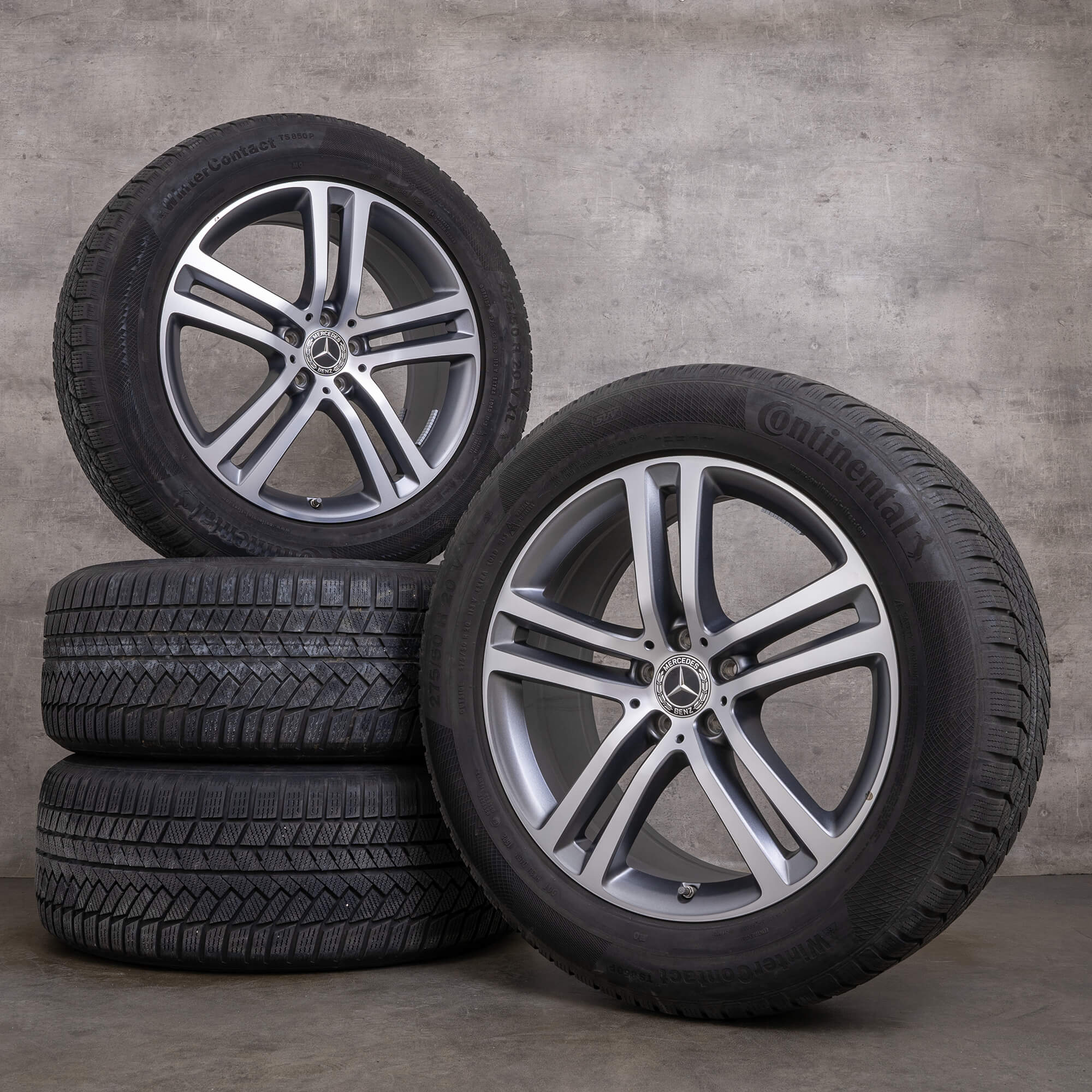 OEM Mercedes Benz GLE winter wheels 20 inch X167 C167 rims A1674012400 A1674012500 himalaya gray glossy turned
