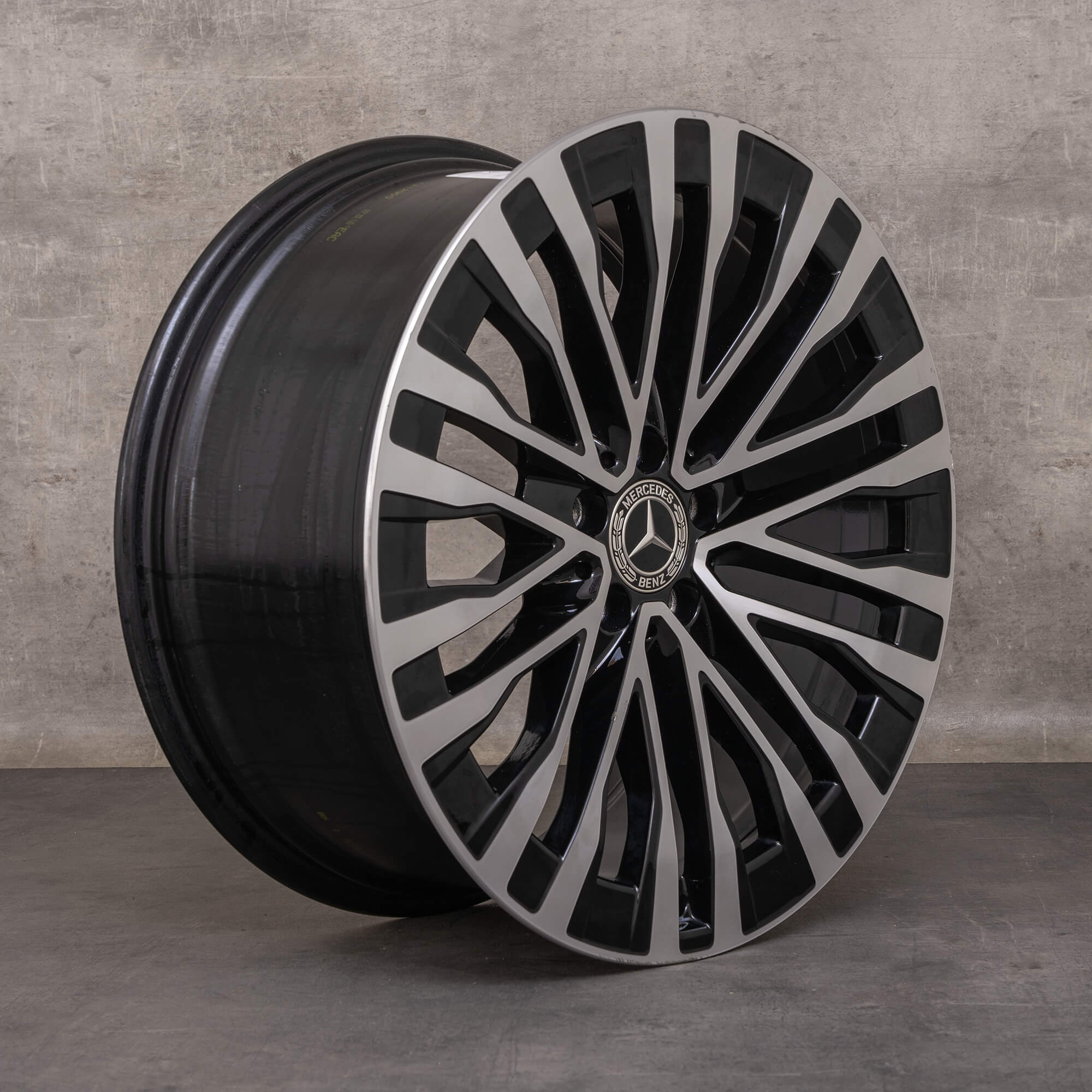 Original Mercedes Benz S-klass fälg 20 tum W223 V223 X223 A2234013700 svart glansig svarvad