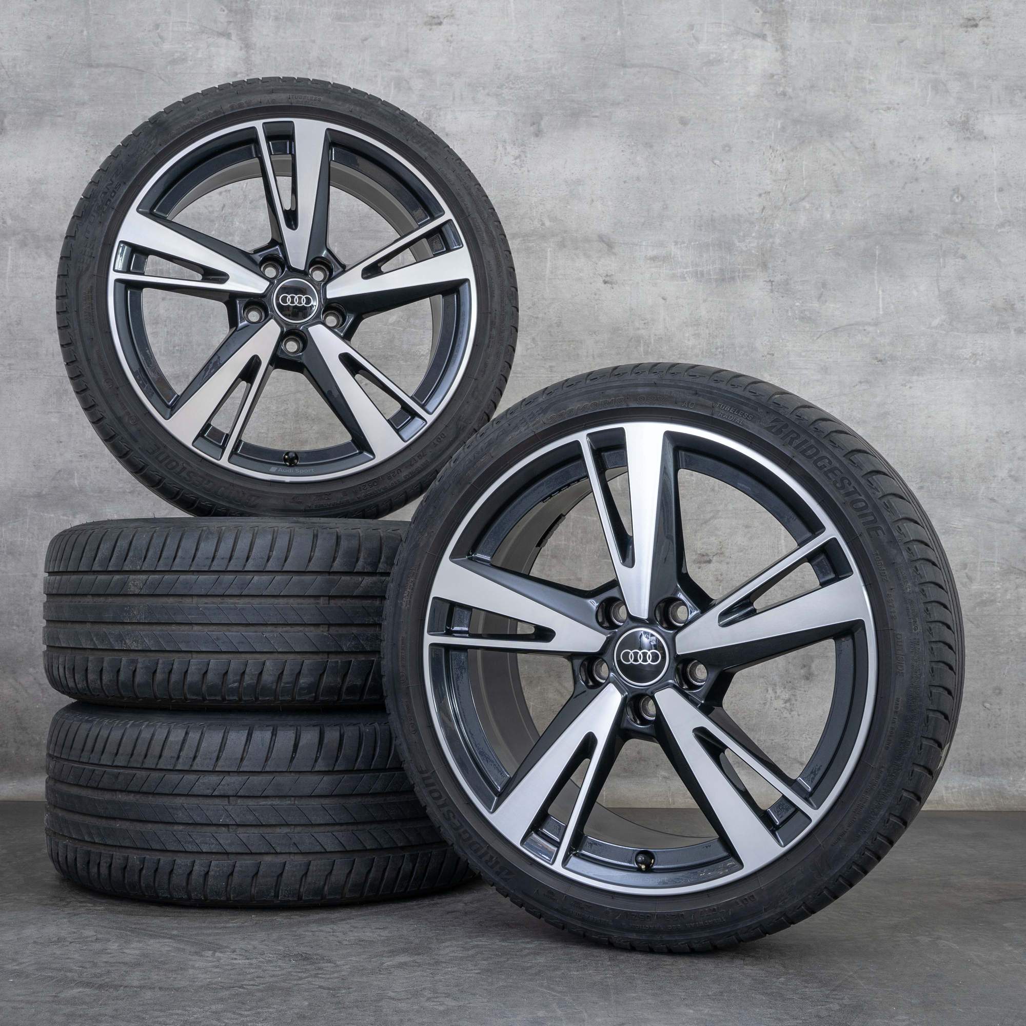Orijinal Audi A3 S3 jantlar 18 inç 8Y yaz jant lastik 8Y0601025N Bıçak granit cilalı