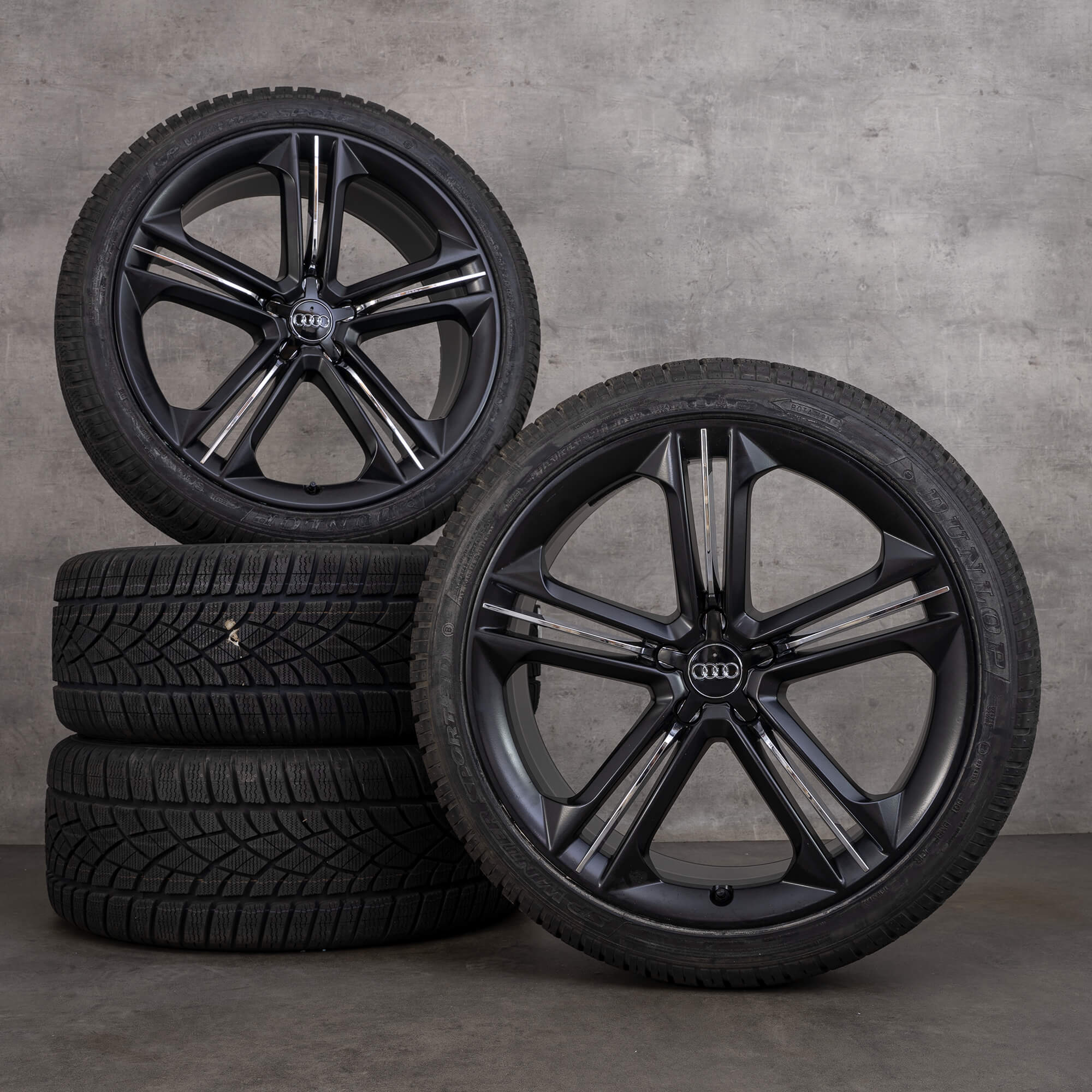 OEM Audi A8 S8 winter wheels 21 inch 4H rims 4H0601025P black satin finish