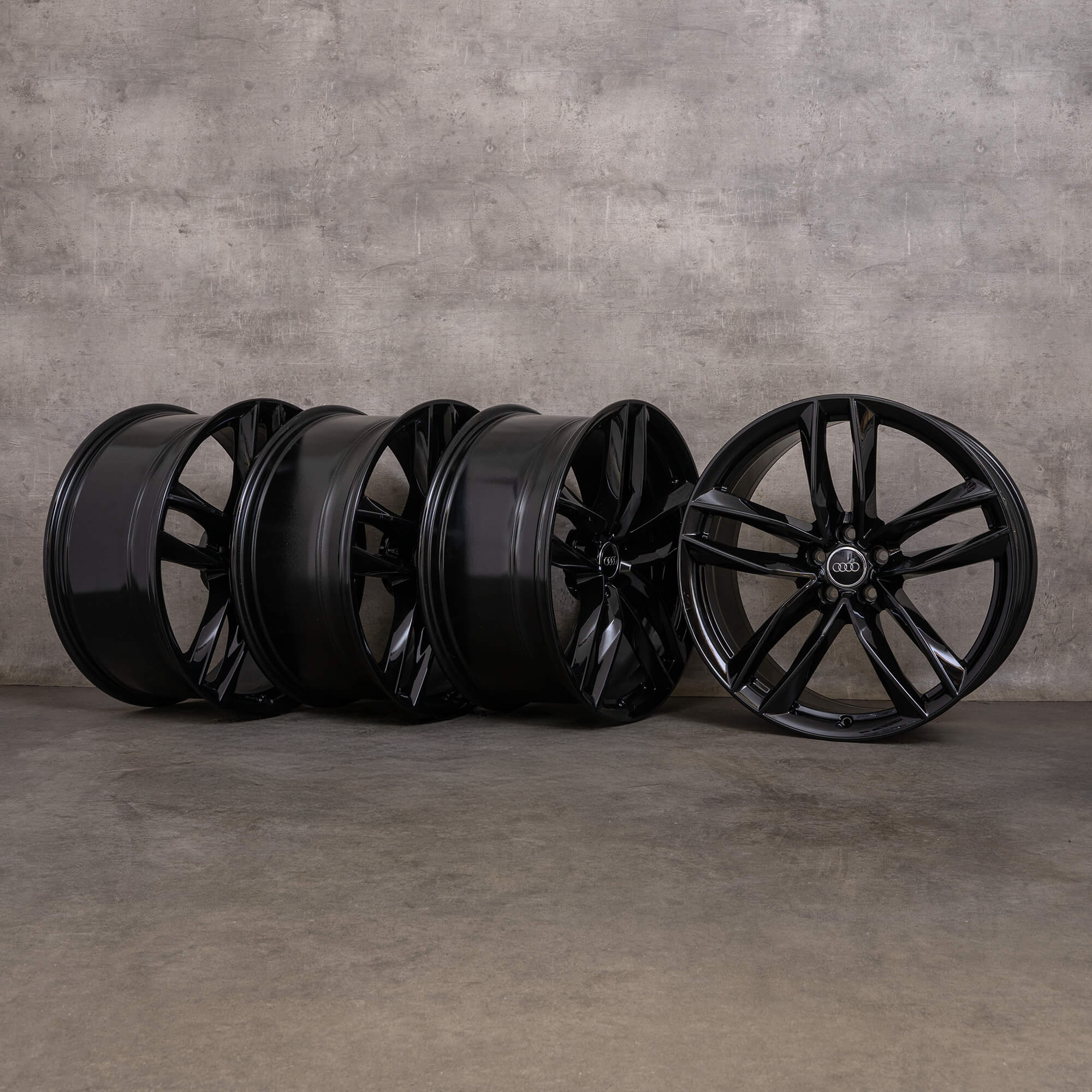 Originale Audi RS6 felger 21 tommer 4G C7 4G0601025CG svart høyglans