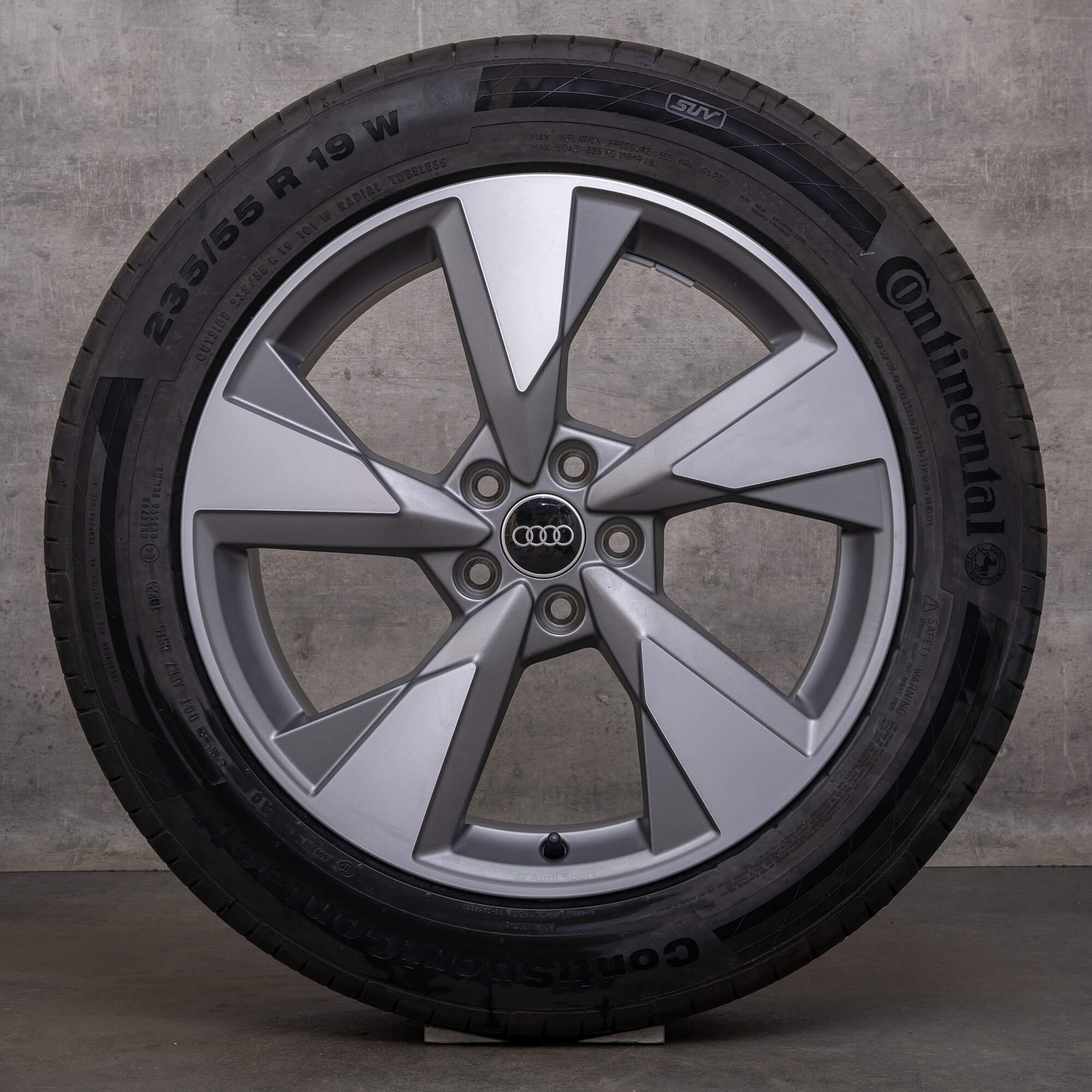 OEM Audi Q5 rims 19 inch FY summer wheels 80A601025AN gray glossy