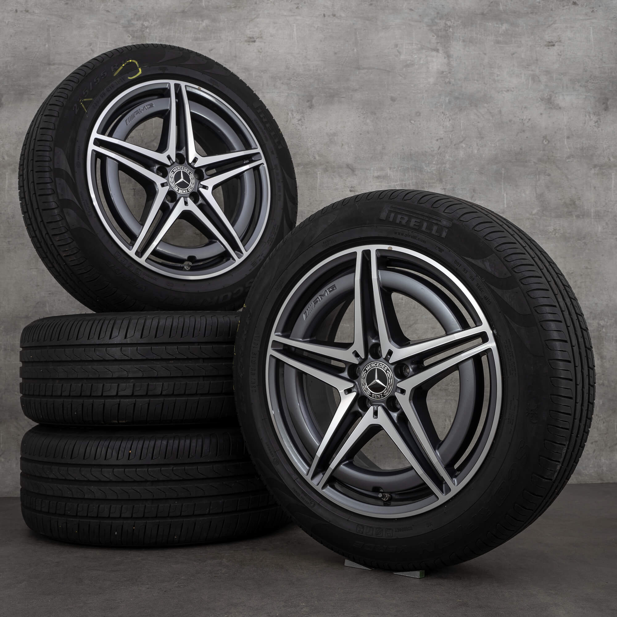 Oryginał Mercedes Benz EQC AMG felgi 19 cali N293 koła letnie A2934011400 A2934010700 himalaya szary polerowane NOWOŚĆ