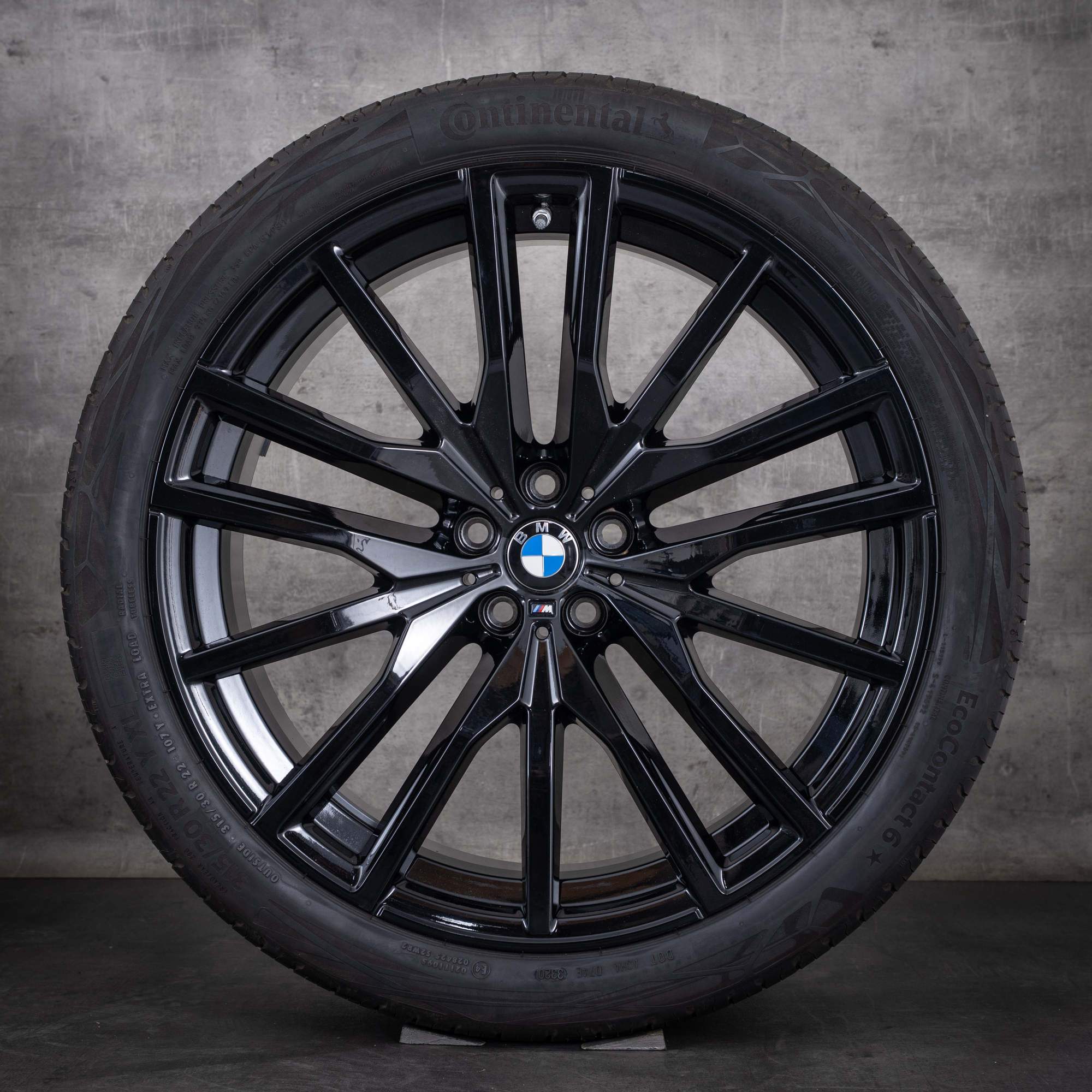 OEM BMW X5 X6 22-inch G05 G06 summer wheels Styling 742 M 8090013 8090014 Gloss Black