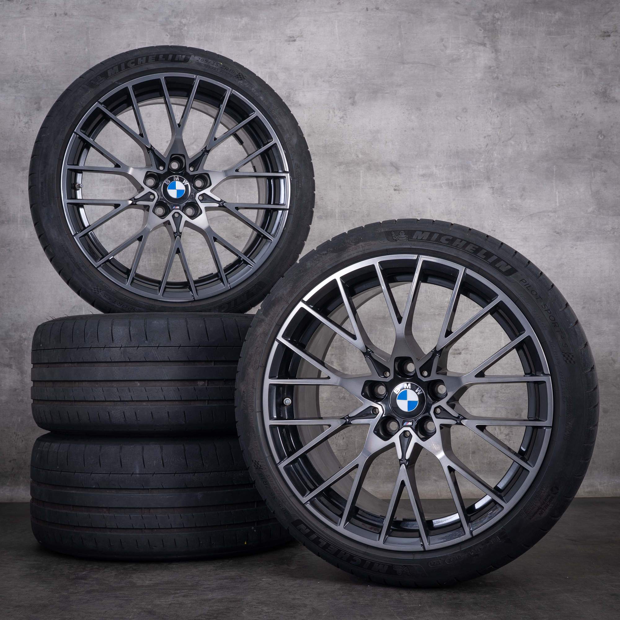 Original BMW M2 Felgen 19 Zoll F87 Sommerräder Styling 788 M 8073847 8073848 schwarz glanzgedreht