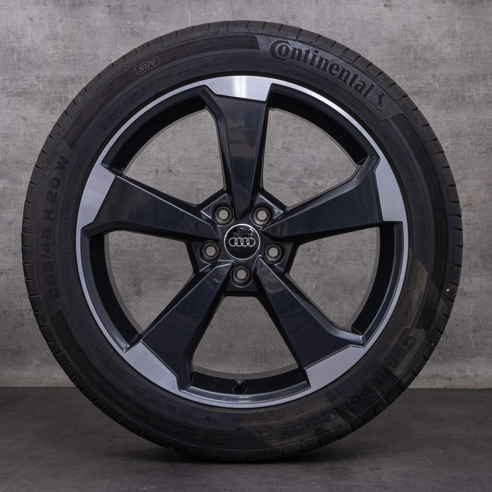 Originale Audi Q5 SQ5 felger 20 tommers FY sommerhjul Rotor 80A601025AQ svart blank dreid