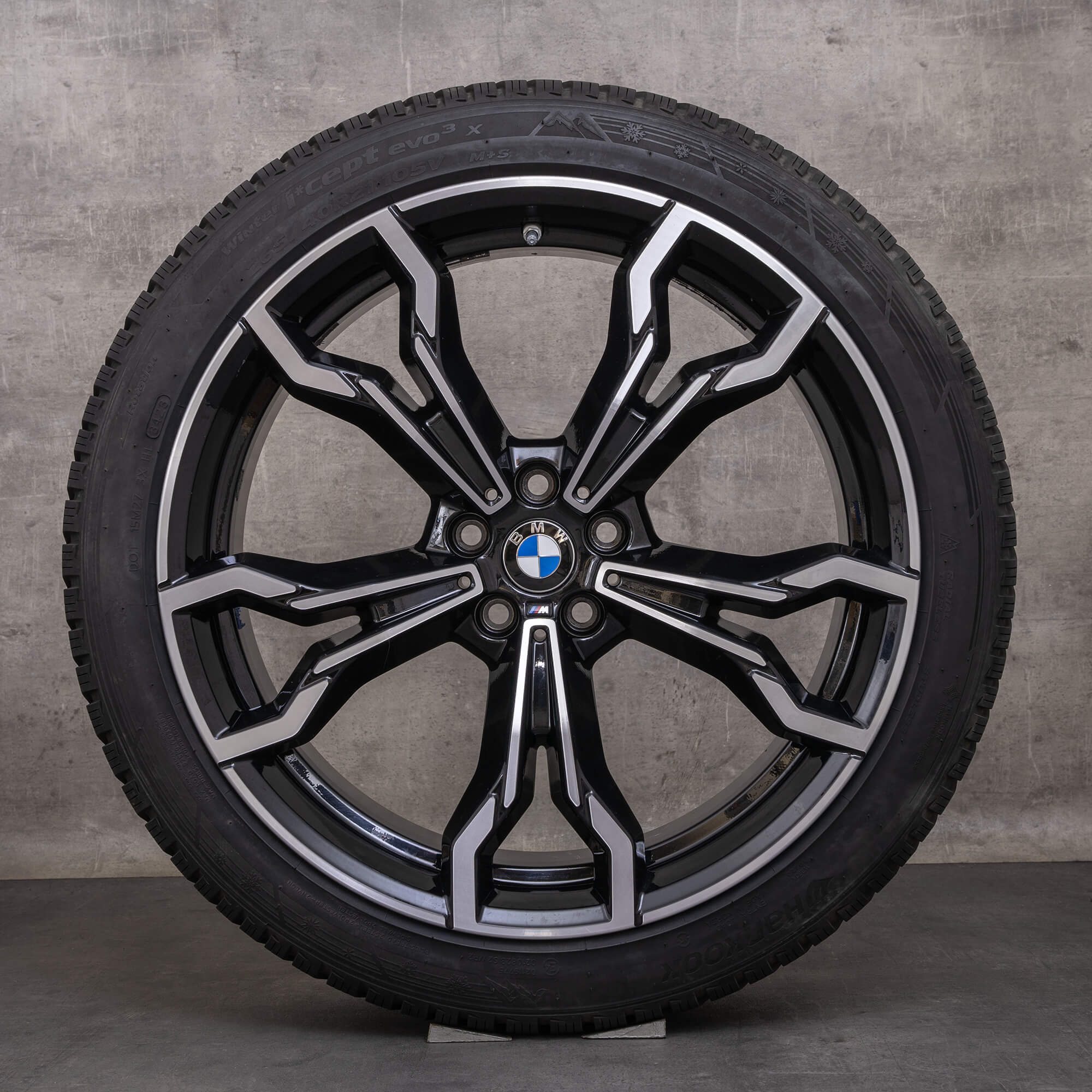 Original BMW X3M X4M Winterrder 21-tommers F97 F98 Felger Styling 765 M 8060041 8060042 svart blank snudd
