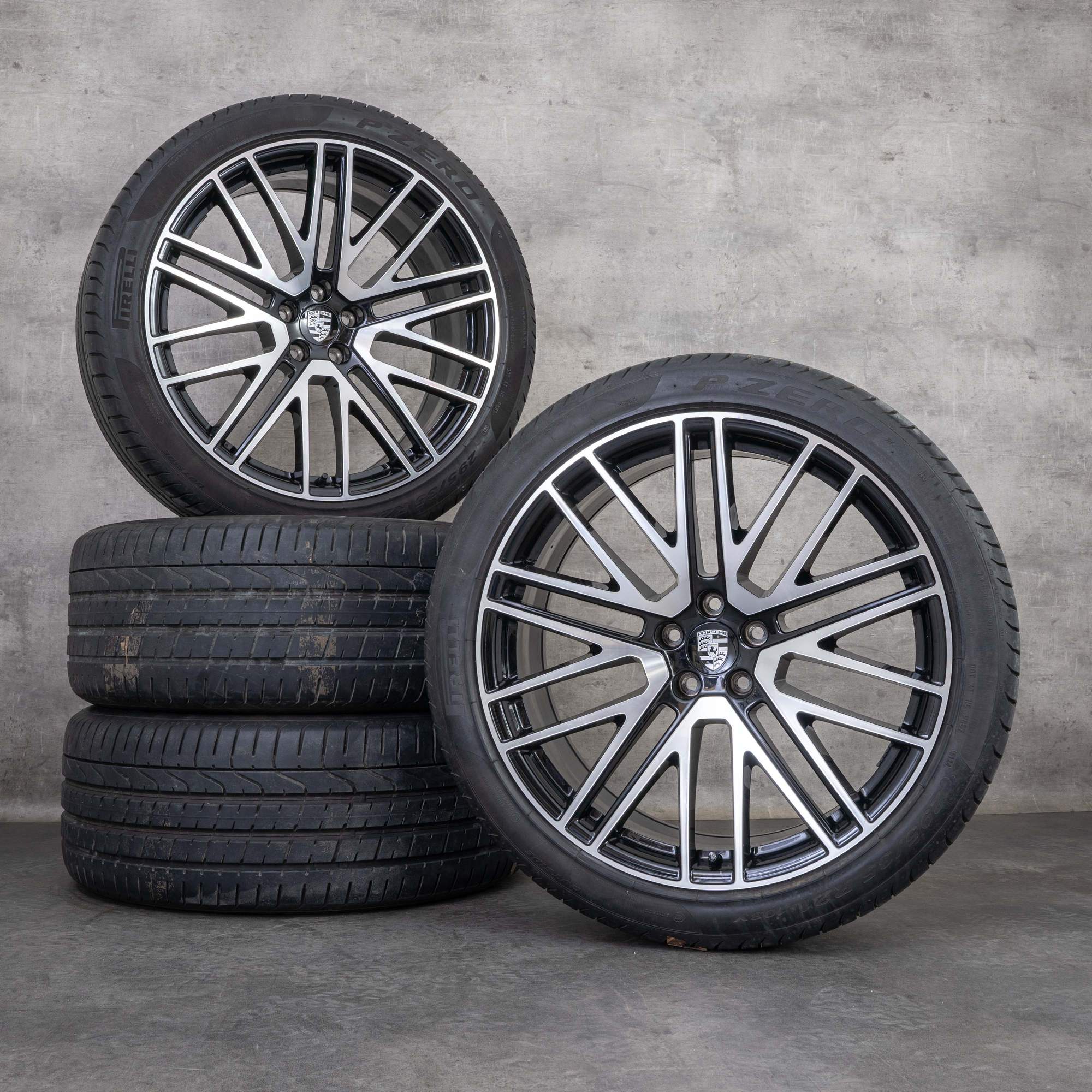 Jantes originais Porsche Macan III jantes verão de 21 polegadas 95B601025GA 95B601025GB preto polido torneado