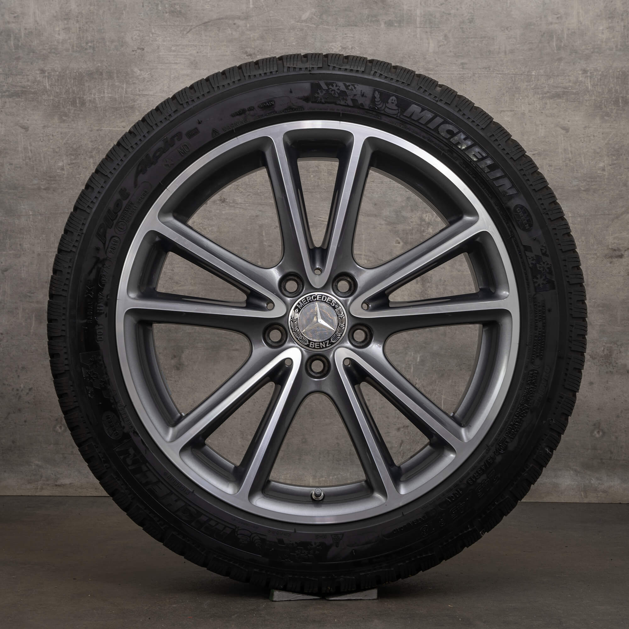 Originale Mercedes Benz CLS vinterhjul 18 tommer C257 W257 fælge A2574010800 himalaya grå højglans