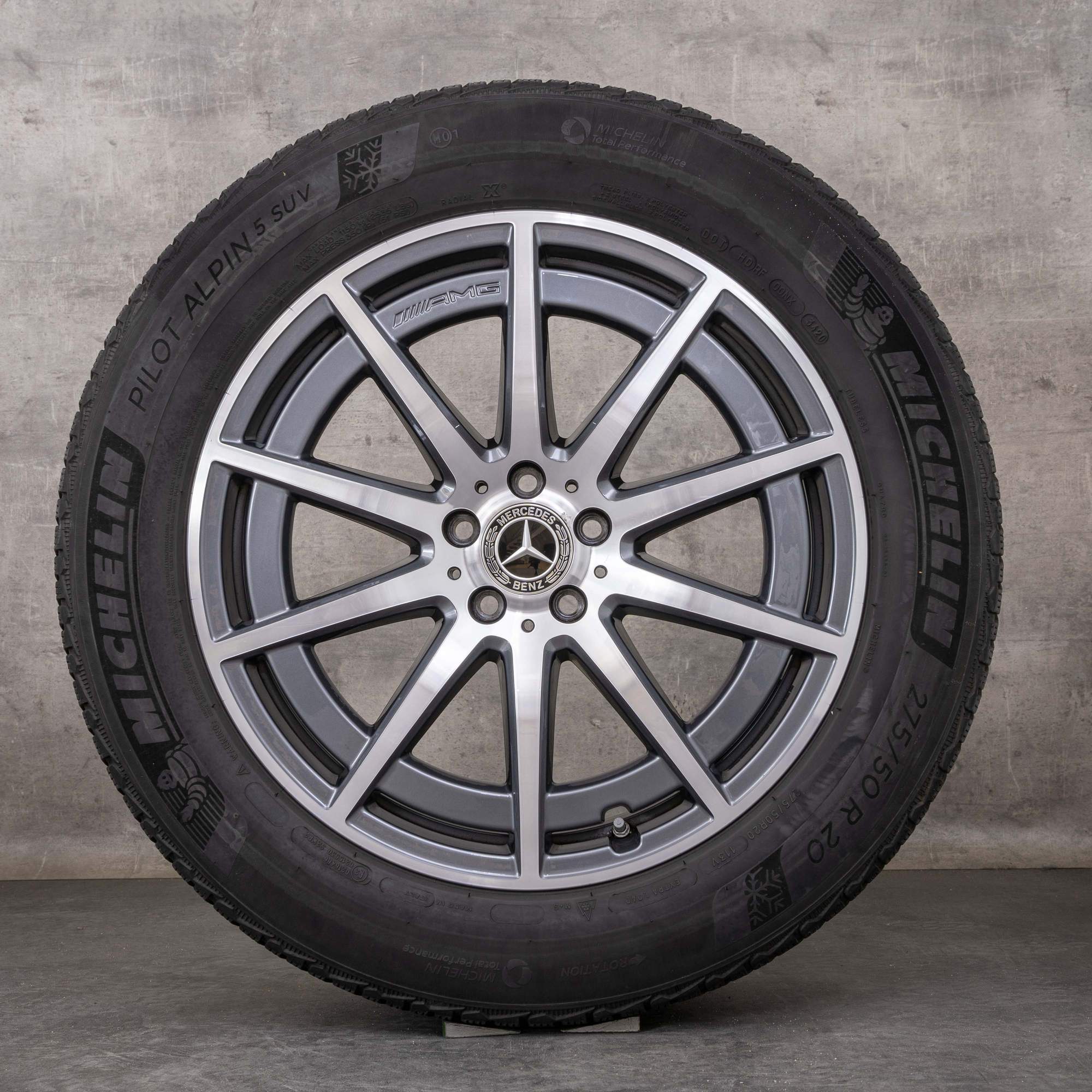 Oryginał Mercedes Benz GLE 53 63 4Matic+ AMG opony zimowe 20 cali felgi V167 A1674014000 A1674014100 himalaya szary Polerowane
