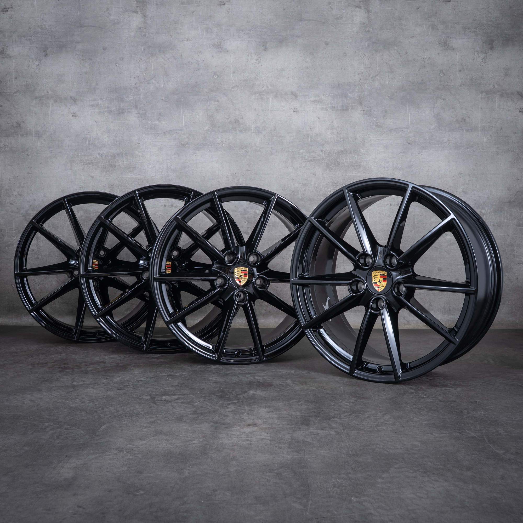 Alkuperäiset Porsche 992 vanteet 20 21 tuuman I 992601025C 992601025E Carrera S rengas musta kiiltävä