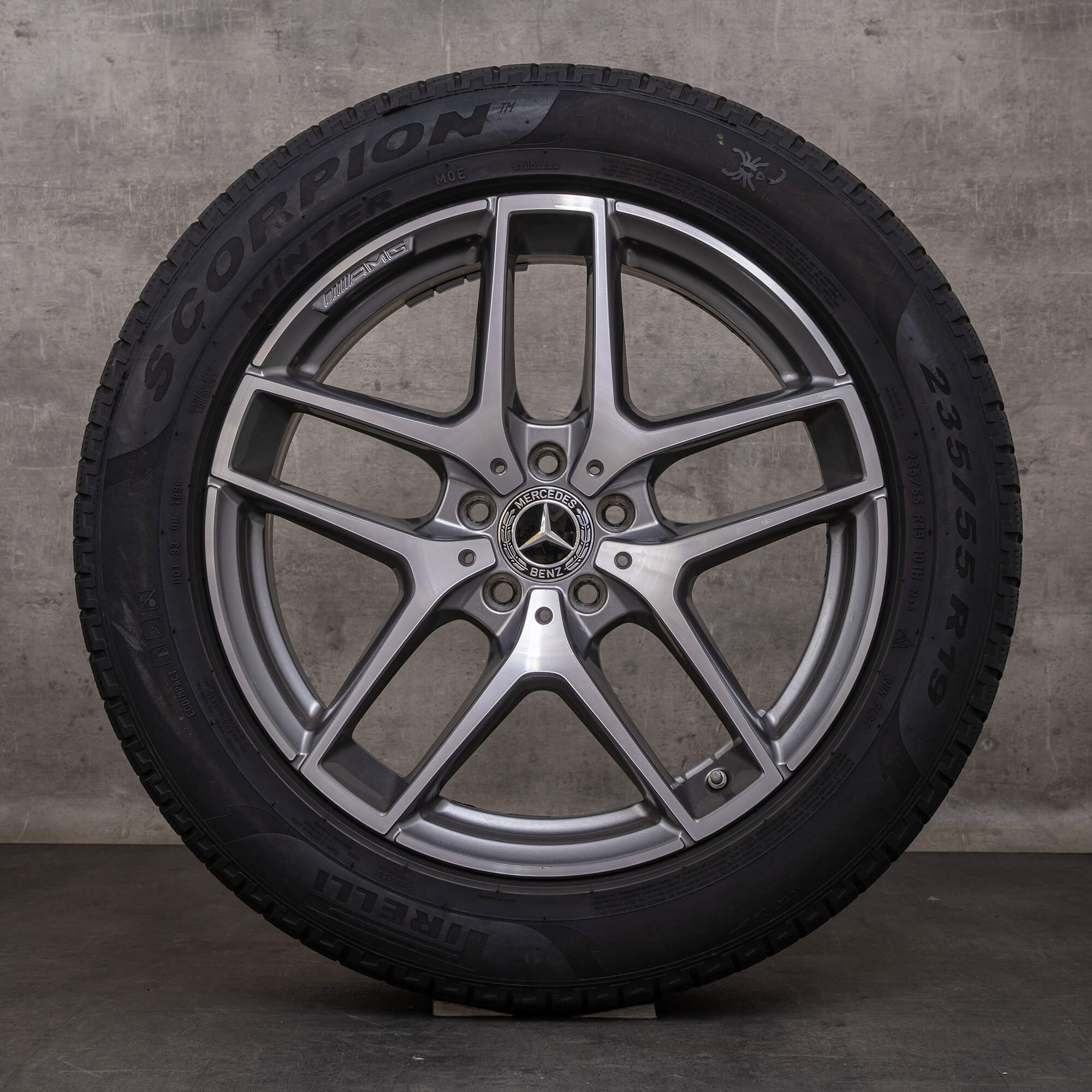 Alkuperäiset Mercedes Benz GLC & 43 AMG talvirenkaat 19 tuuman C253 X253 vanteet A2534011800 himalajanharmaa kiillotettu