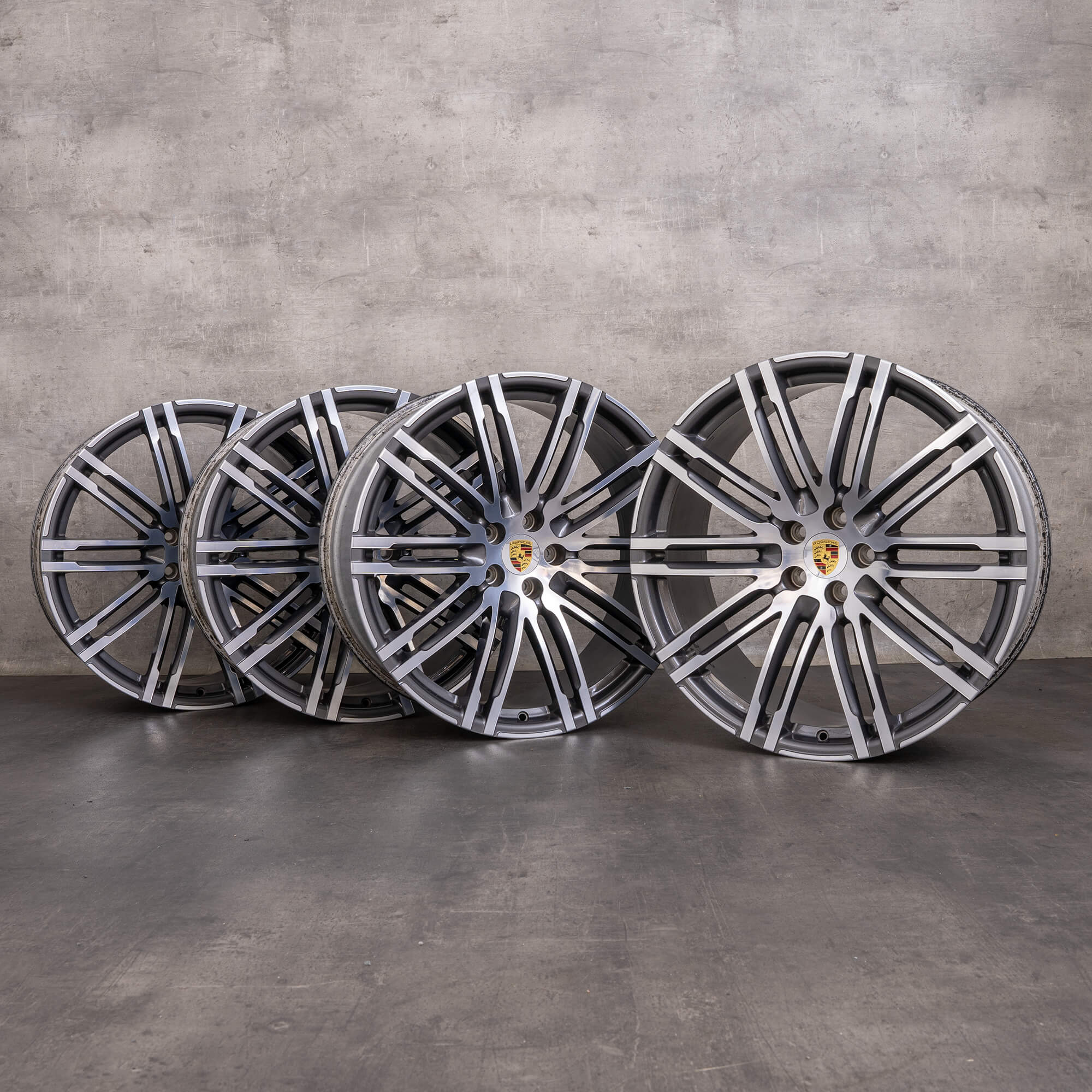 Originale Porsche Macan I felger 21 tommer 95B601025AT 95B601025BA titanpolert