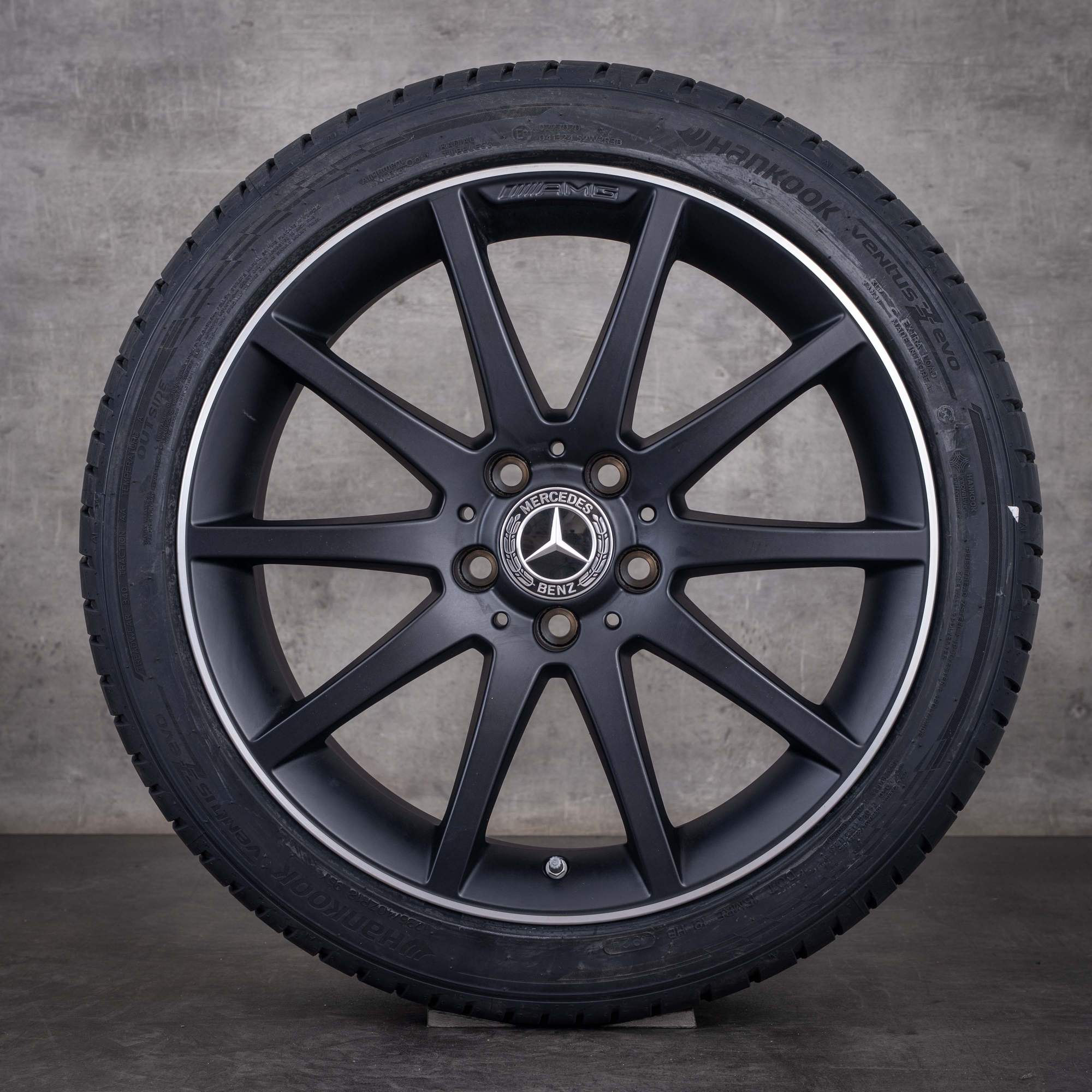 Original Mercedes Benz SLK 55 SLC 43 AMG Felgen 18 Zoll R172 Sommerräder A1724013002 schwarz matt glanzgedreht