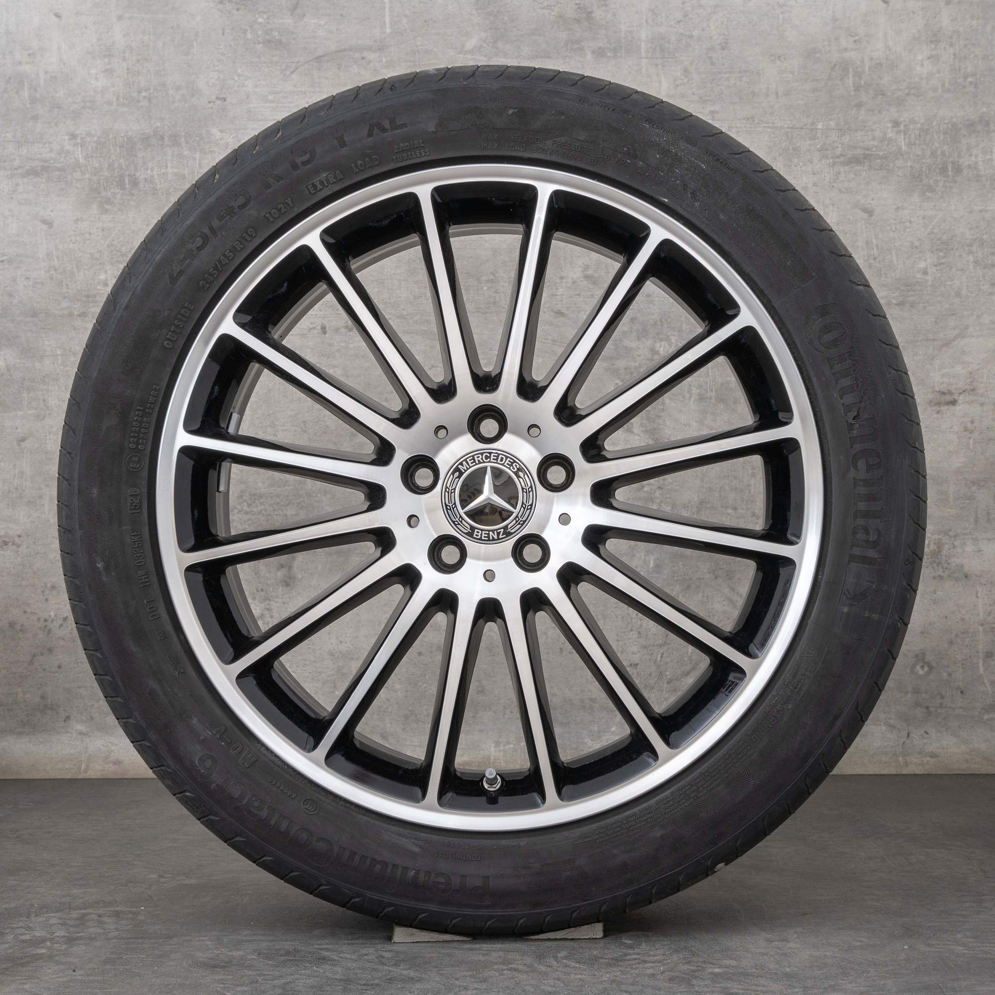 Alkuperäiset Mercedes Benz V-sarjan vanteet 19 tuuman W447 kesäpyörät A4474012700 musta kiillotettu