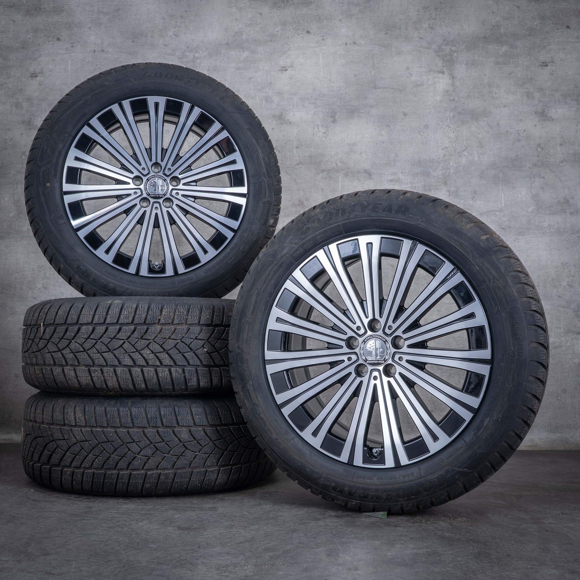 Alkuperäiset Mercedes Benz EQS talvirenkaat 19 tuuman V297 vanteet A2974010500 musta kiillotettu sorvattu