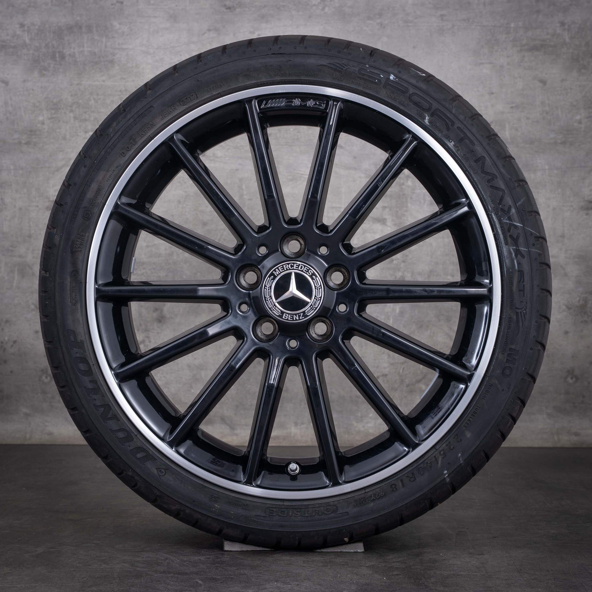 Original Mercedes Benz A B Klasse CLA AMG Felgen 18 Zoll W176 W246 C117 X117 Sommerräder A1764010200 himalaya grey glanzgedreht