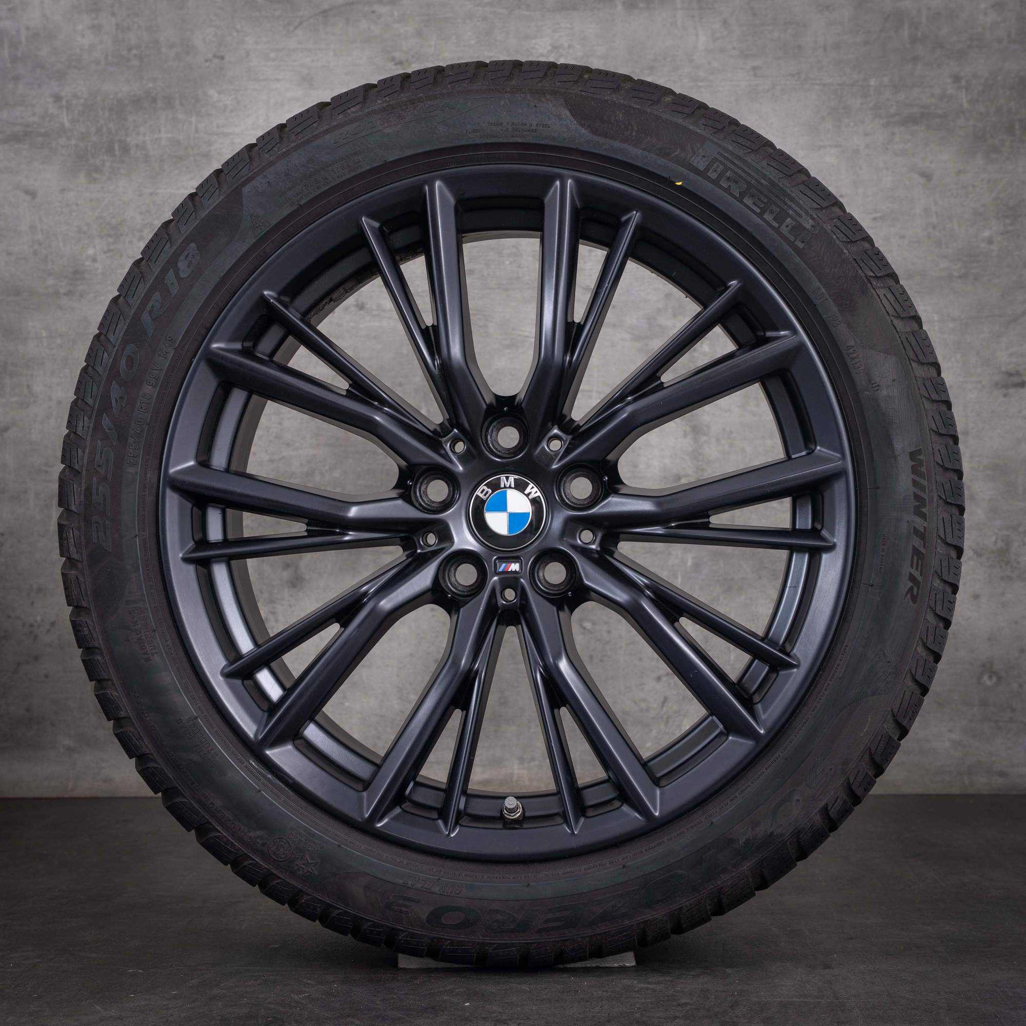 Original BMW 2er 3er 4er Winterräder 18 Zoll G42 G20 G21 G22 G23 Felgen Styling 796 M 6885305 6885306 jet black matt