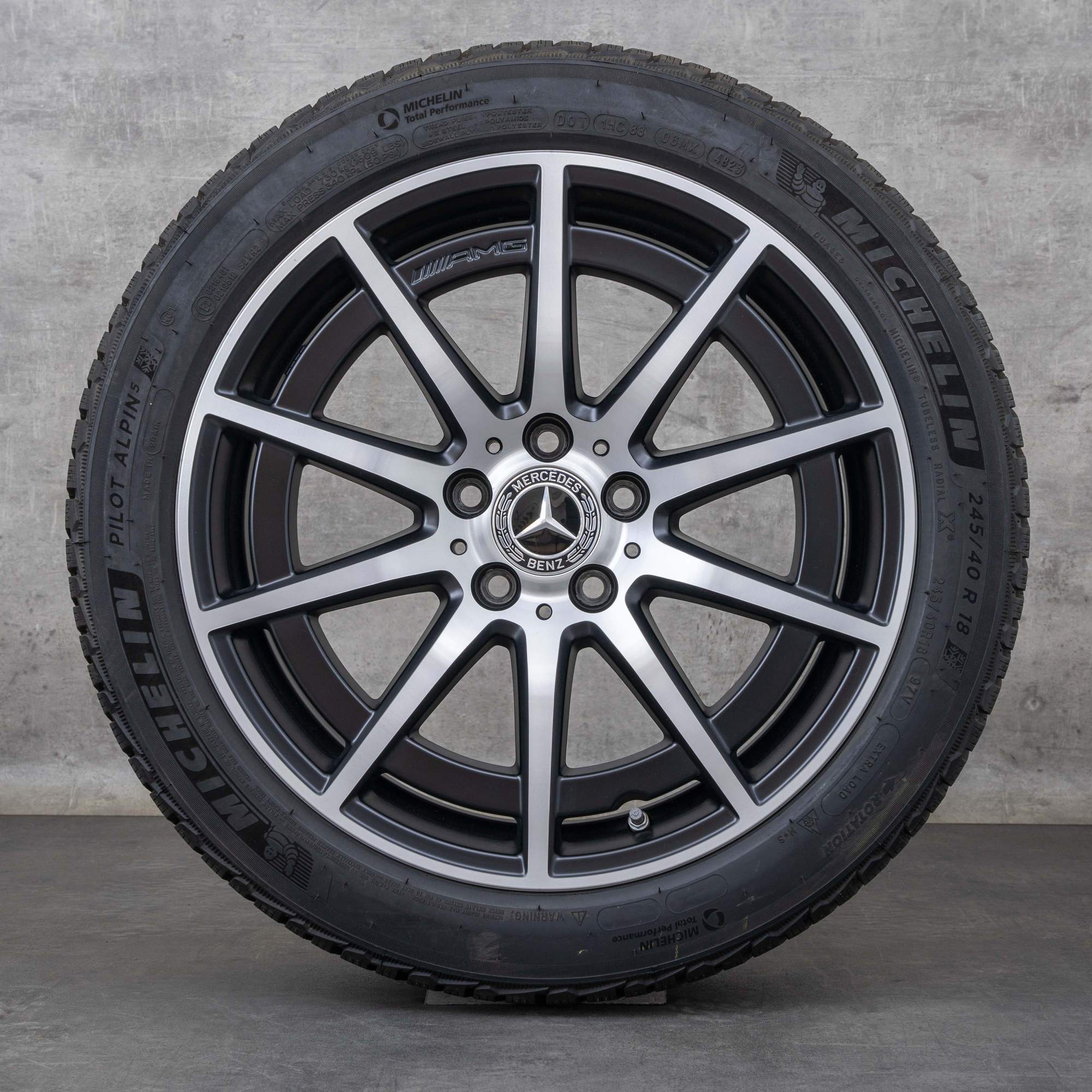 Alkuperäiset Mercedes Benz A-Class A45 CLA 45 AMG talvirenkaat 18 tuuman W177 V177 C118 X118 vanteet A1774012100 musta mattapintainen kiillotettu pinta