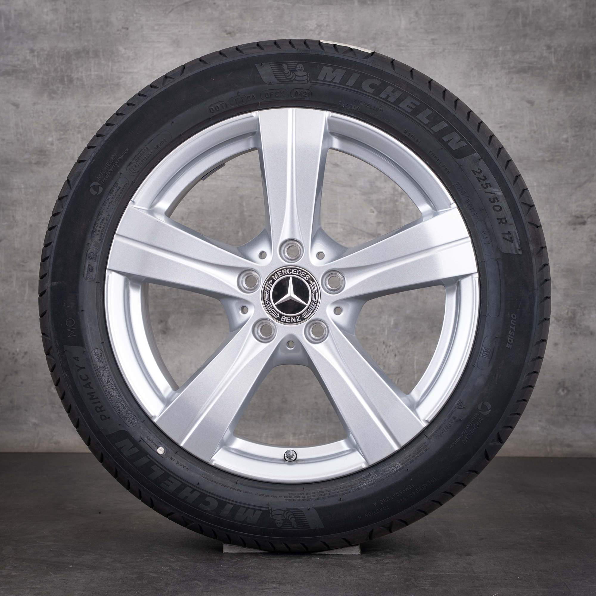 Jante originale Mercedes-Benz Clasa C de 17 inci W206 S206 C300 hibrid, jante de vară A2064014500 A2064014600, argintiu lucios