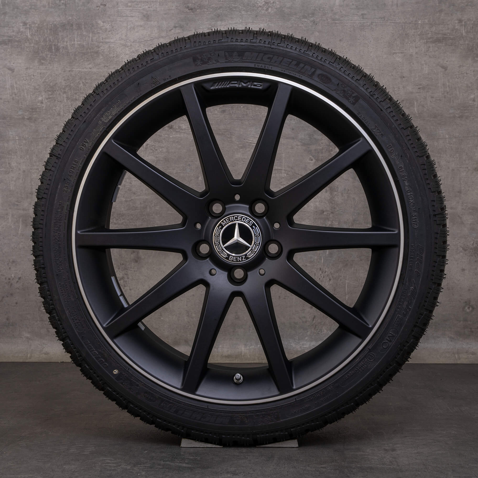 Original Mercedes Benz SLK SLC 55 AMG jante 18 inch R172 Anvelope de vară A1724013002 negru mat Lucios