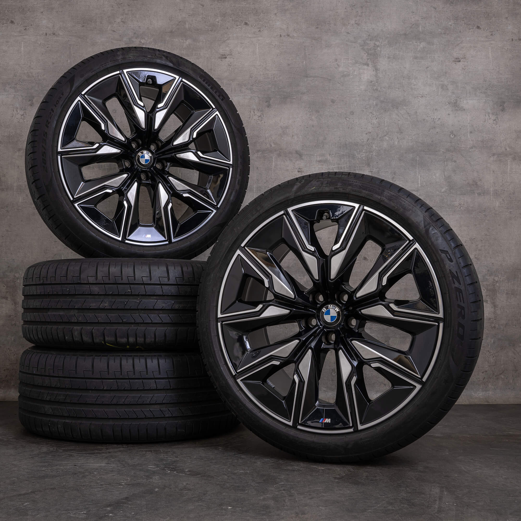 Oryginalne felgi BMW serii 7 i7 X3 21 cali G70 G45 koła letnie stylizacja 909 M 5A19DF4 5A19DF5 czarne Polerowane