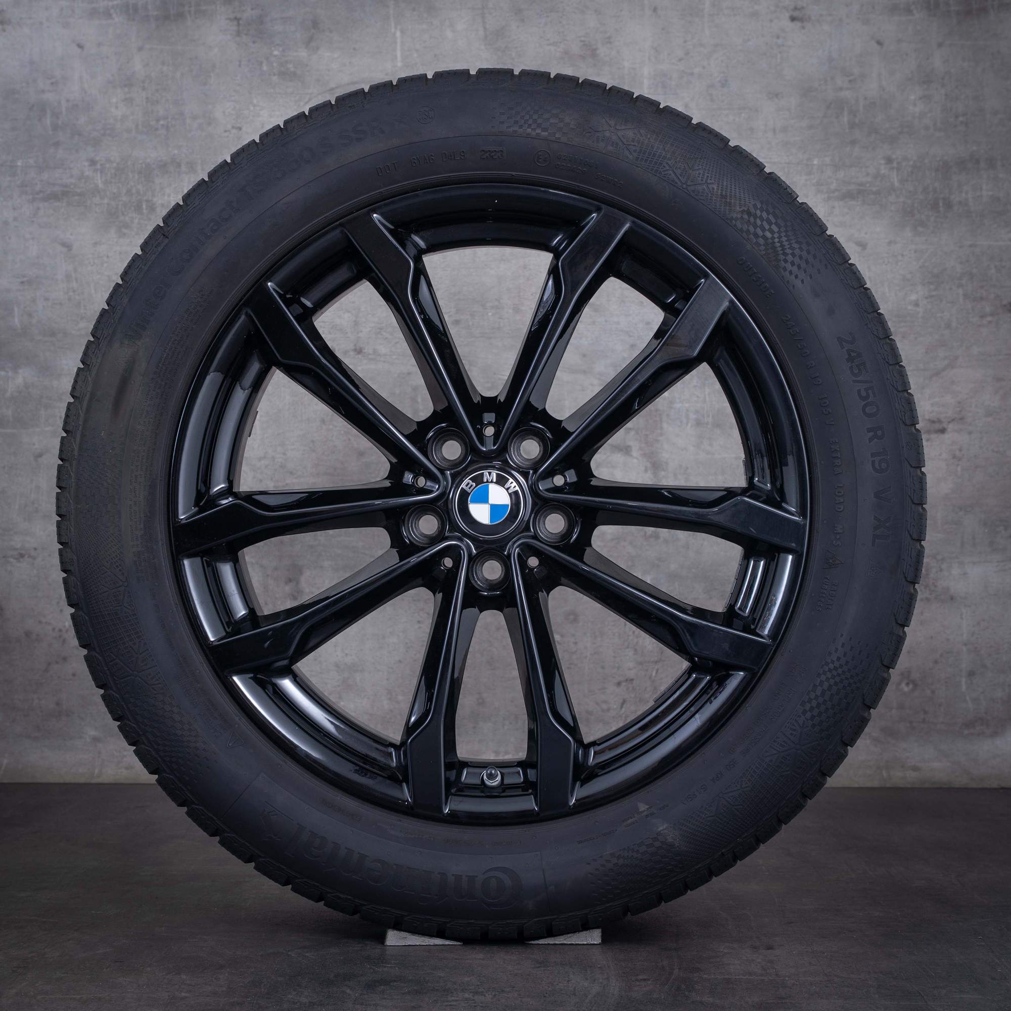 Roues hiver d'origine BMW X3 X4 19 pouces G01 G02 style 691 6877325 noir jais uni - roue 2 sur 4