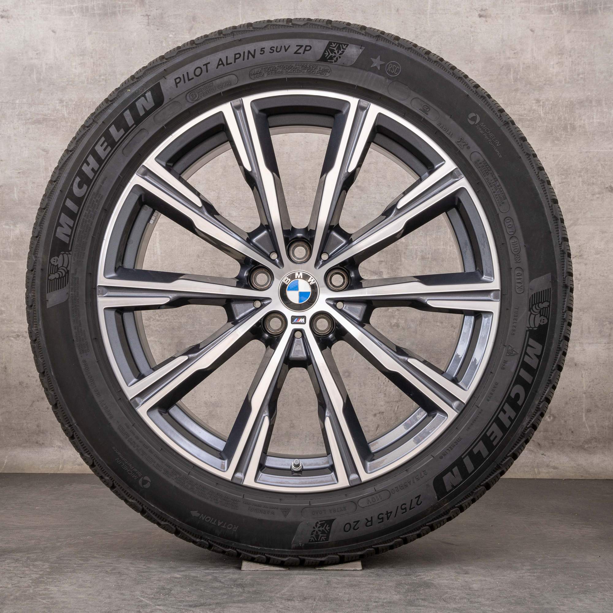Alkuperäiset BMW X5 X6 talvirenkaat 20 tuuman G05 G06 vanteet styling 740 M 8071996 orbit harmaa kiillotettu
