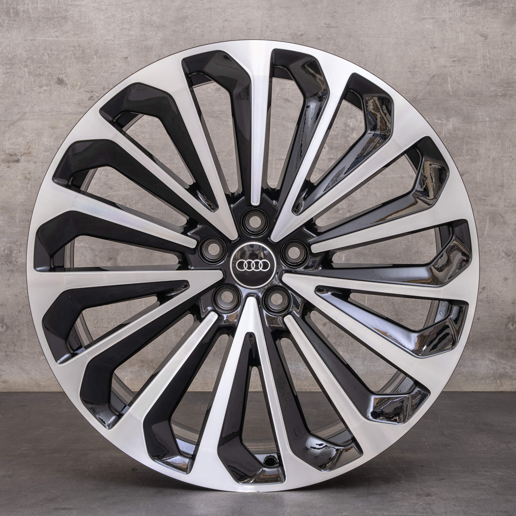 OEM Audi Q8 e-tron rims 21 inch GE 4KE601025G black mirror finish