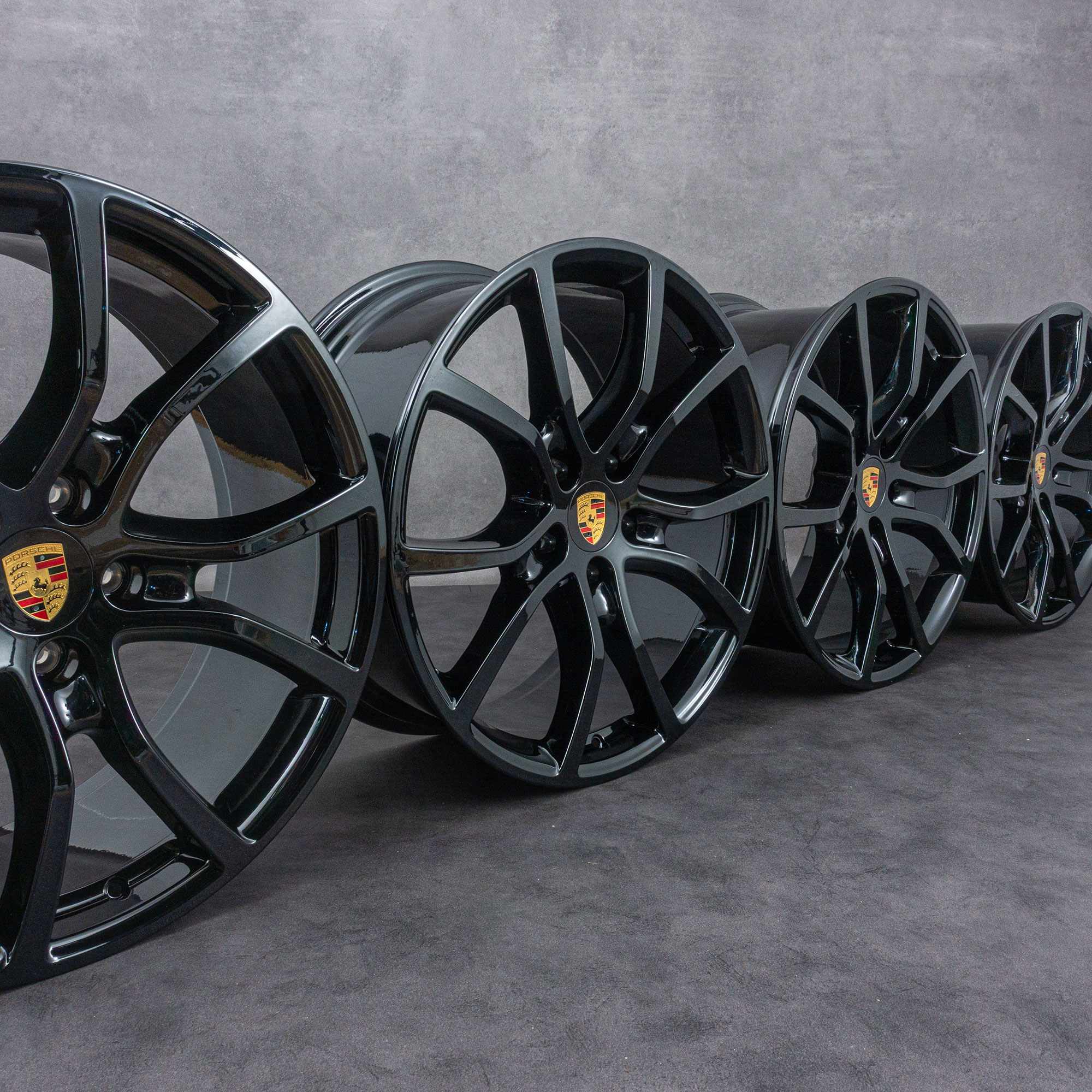 Originele Porsche Cayenne velgen 21 inch 9Y0601025BH 9Y0601025B zwart 9YA II