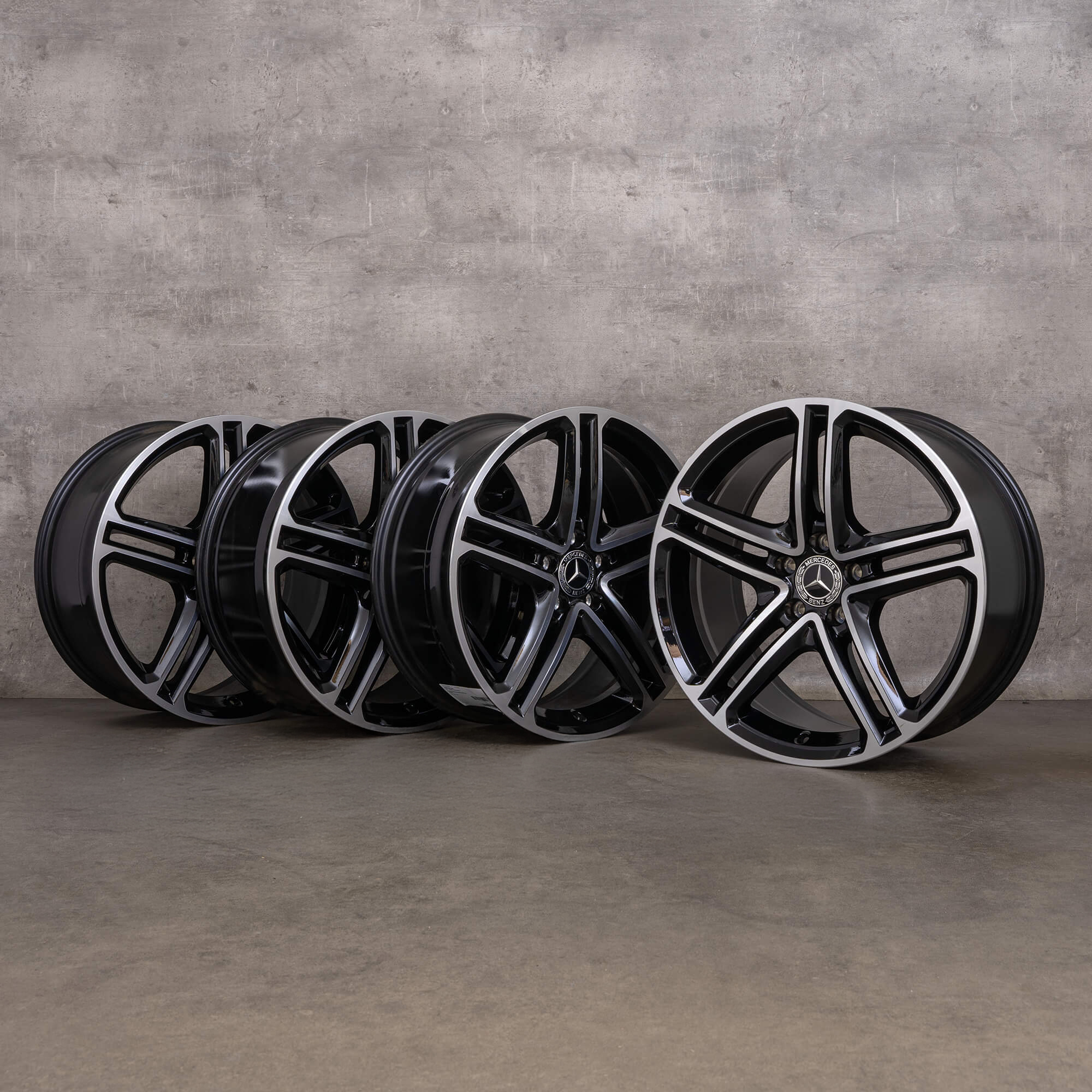 Originale Mercedes CLS fælge 19 tommer C257 A2574011200 A2574011300 sort blank drejet NYT