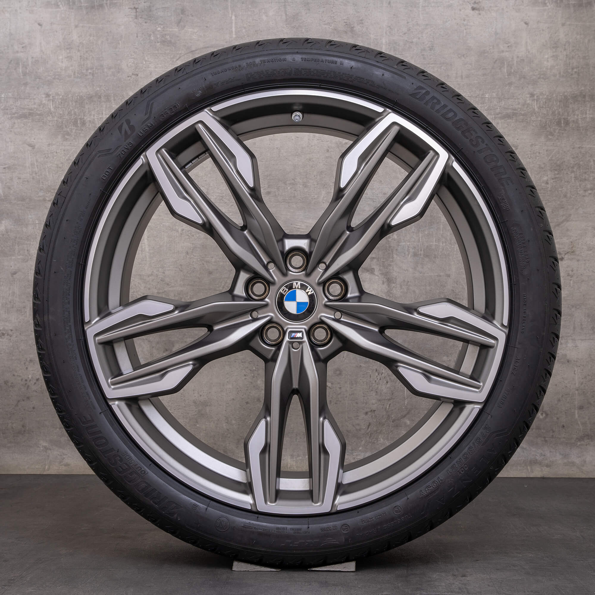 Originele BMW X3 X4 velgen 21 inch G01 G02 zomerwielen styling 718 M 8053455 8053456 titanium mat glanzend gedraaid