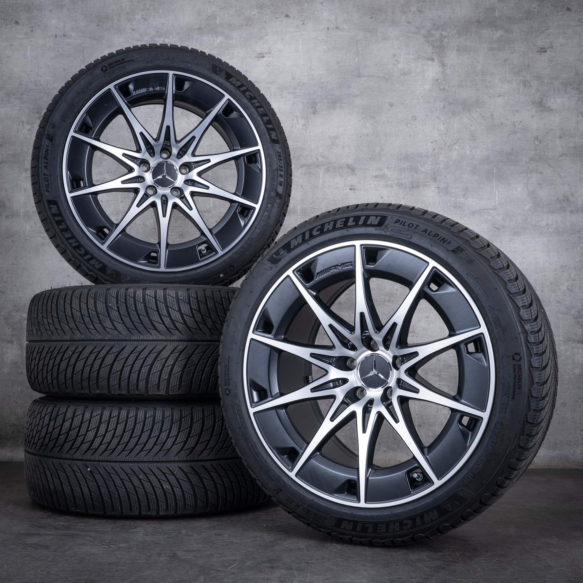 Originales Mercedes Benz CLE 53 AMG ruedas de invierno 19 pulgadas C236 A236 llantas A2364012700 A2364012800 negro mate pulido alto brillo